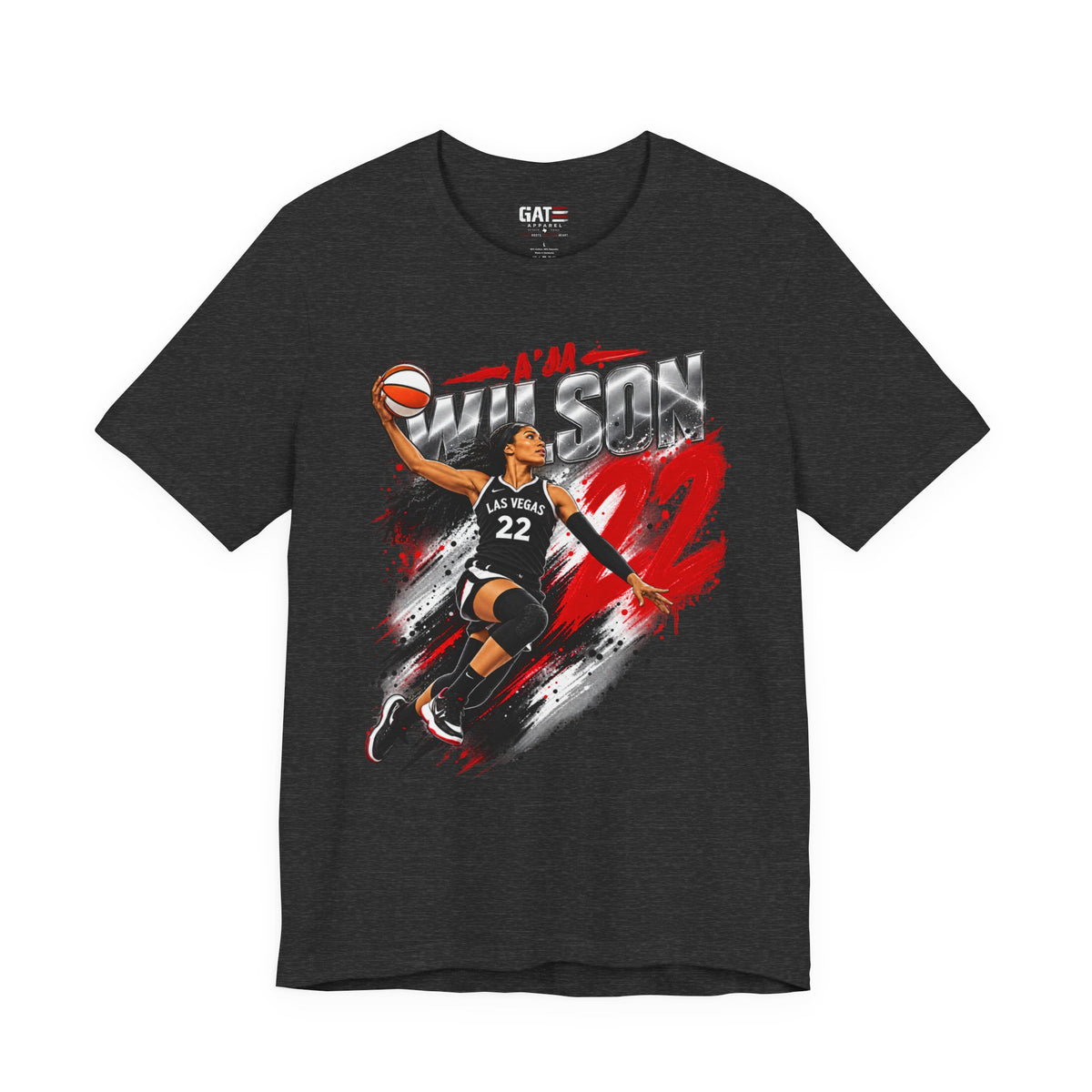 A'ja Wilson #22 Las Vegas Aces Shirt – WNBA Basketball Tee product mockup 6