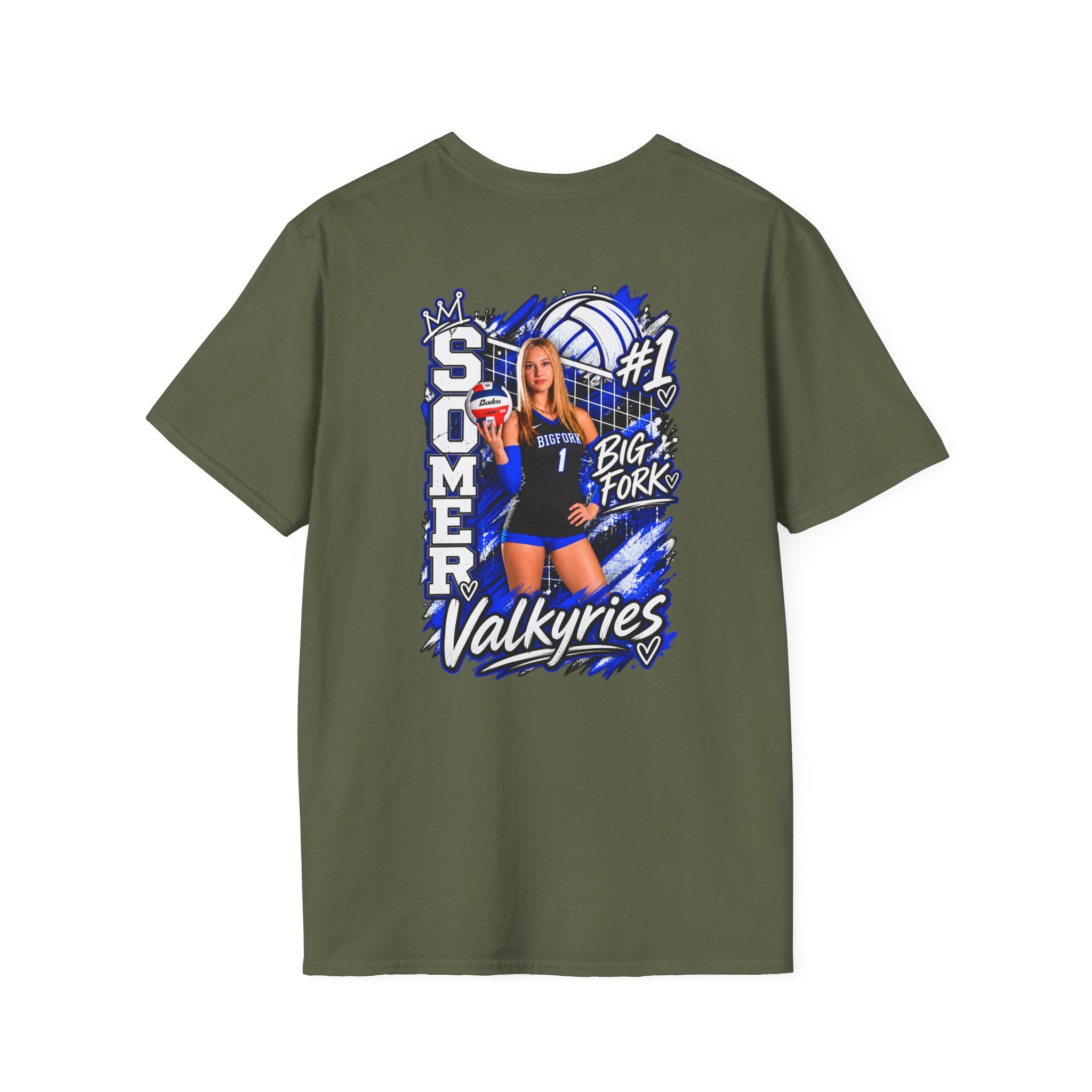 Volleyball Mom Senior Player Photo Tee — Custom Photo Team Name and Number