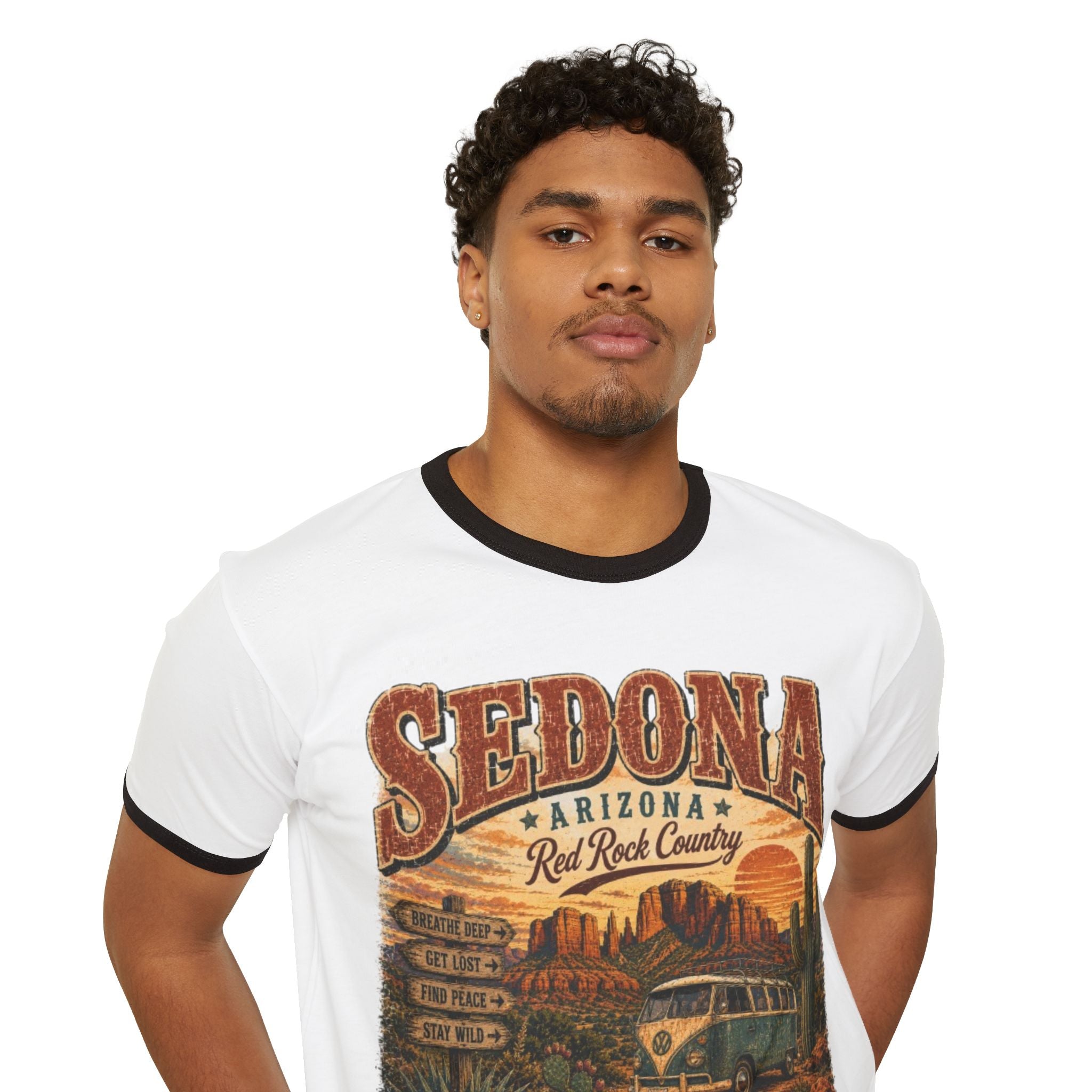Sedona Arizona Vintage Van Ringer Tee — Red Rock Road Trip T-Shirt
