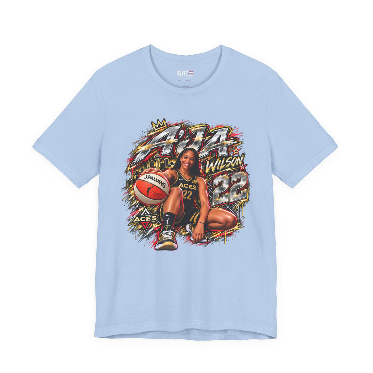 A'ja Wilson #22 Shirt – Las Vegas Aces WNBA Basketball Tee product mockup 4