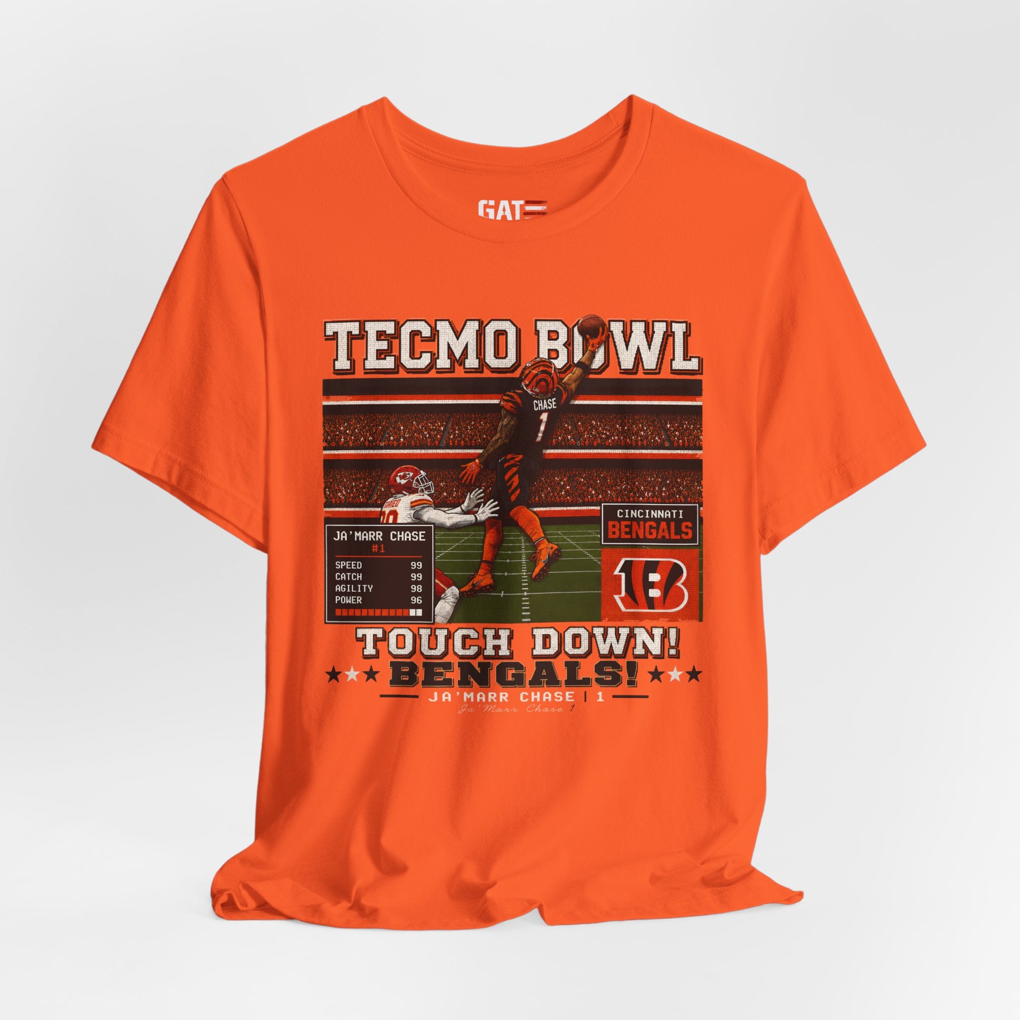 JaMarr Chase Tecmo Bowl Shirt Retro Tecmo Football Tee Vintage Pixel Art Wide Receiver Graphic Football Fan Gift T Shirt