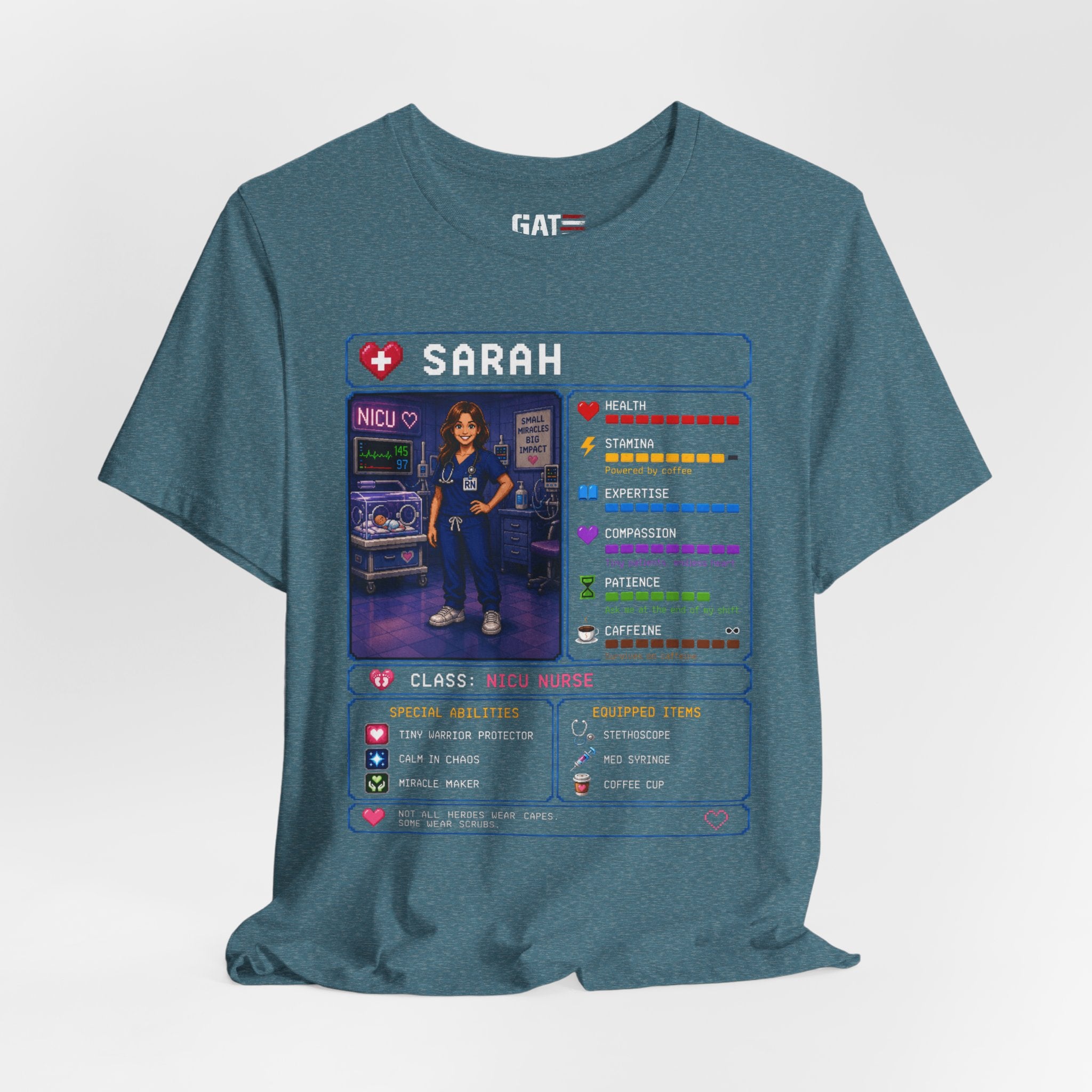 Custom NICU Nurse RPG Character Shirt | Personalized Nurse Gift