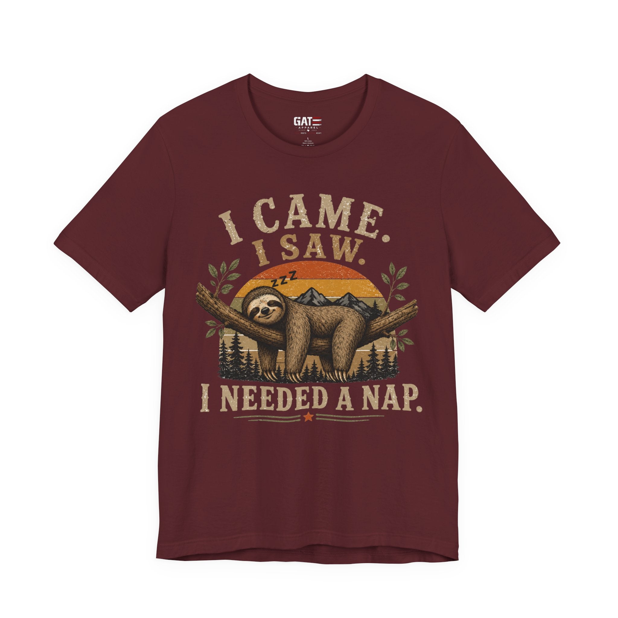 I Came I Saw I Needed a Nap Sloth T‑Shirt