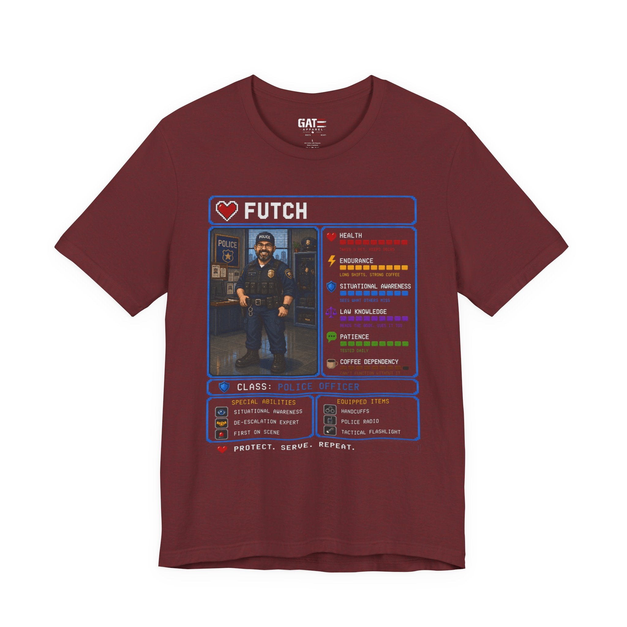 Custom Police Officer RPG Character Shirt | Personalized Law Enforcement Gift