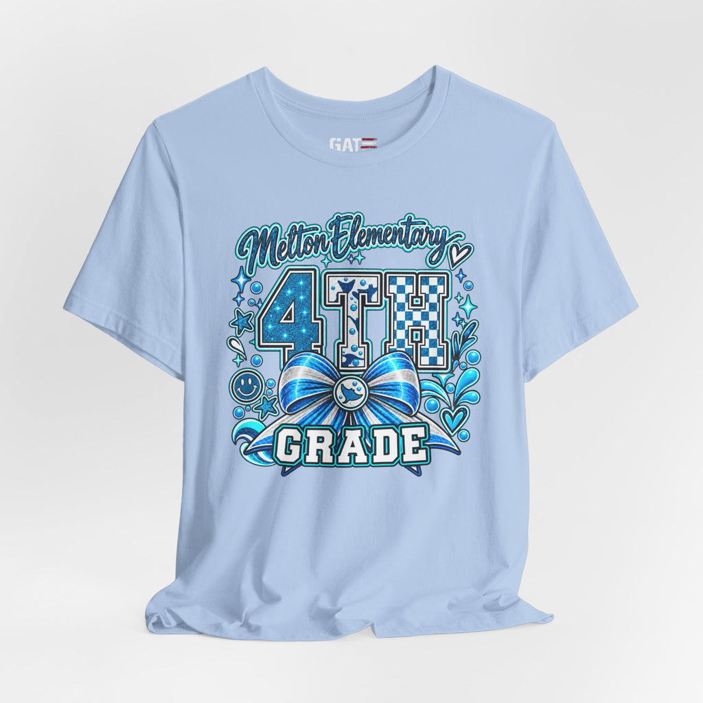 Melton 4th Grade School T‑Shirt — Bow Design