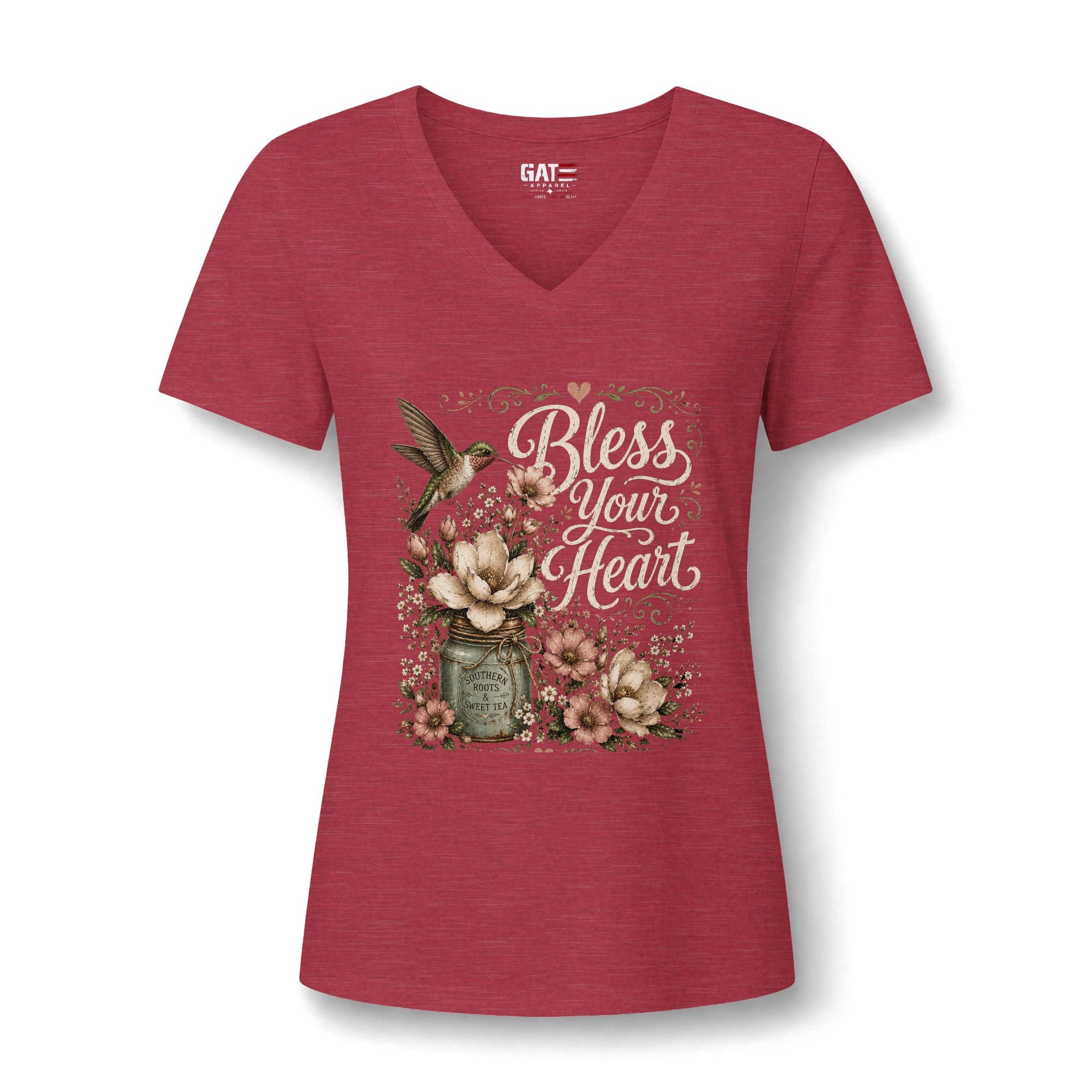 Bless Your Heart Floral V-Neck Tee