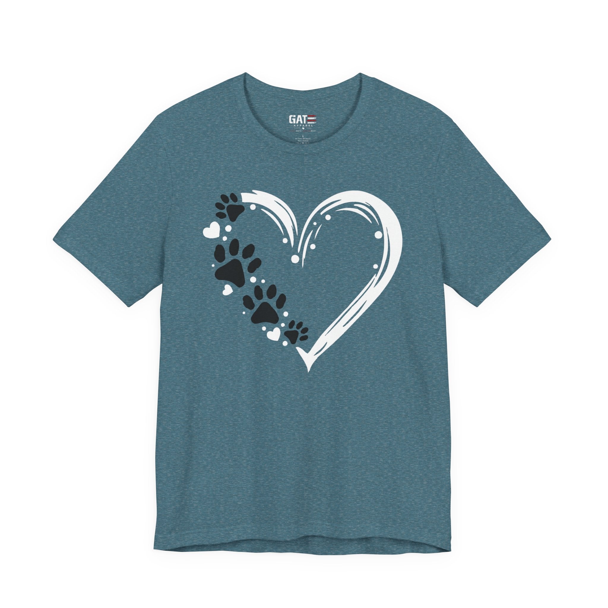 Paw Print Heart T-Shirt — Dog Lover Graphic Tee