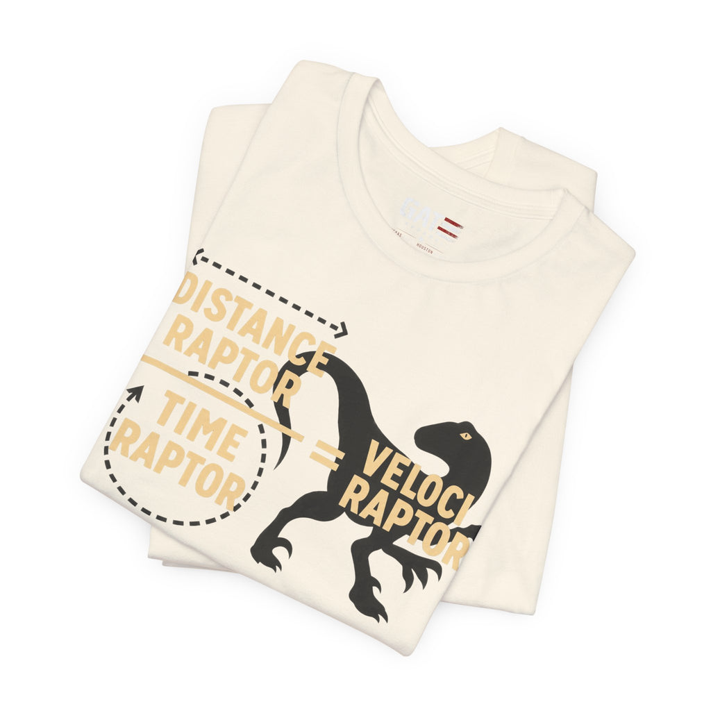 Velociraptor Anatomy Tee — "Distance Raptor / Time Raptor" Dinosaur Graphic Shirt