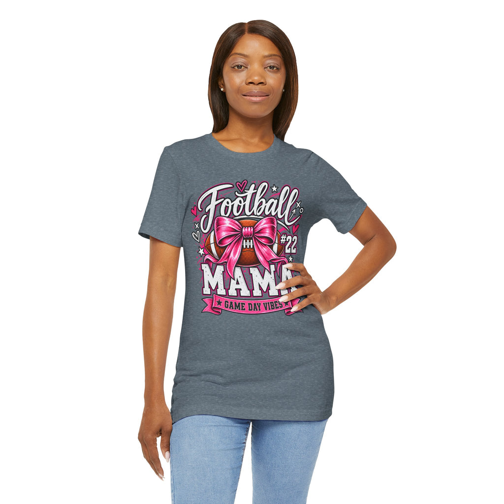 Football Mom Personalized Shirt Custom Player Name Number Helmet Game Day Tee