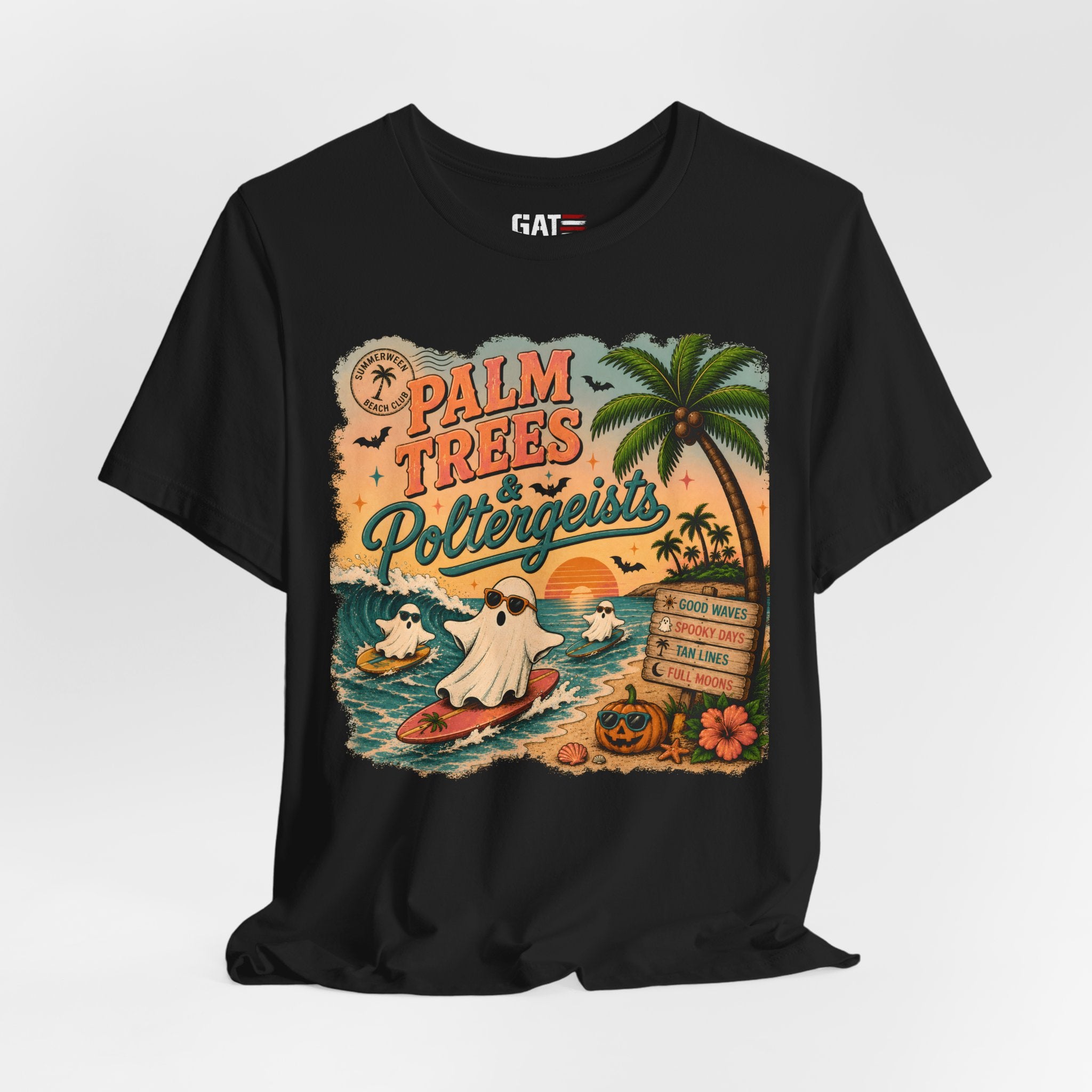 Summerween Shirt, Spooky Beach Shirt, Ghost Beach Tee, Halloween Beach Shirt, Coastal Halloween Tee, Tropical Ghost Shirt