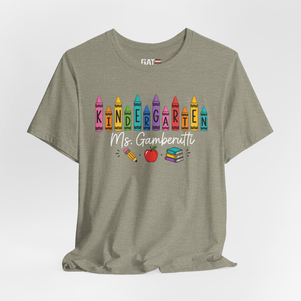 Customize Grade Level and Name Teacher Crayon Shirt