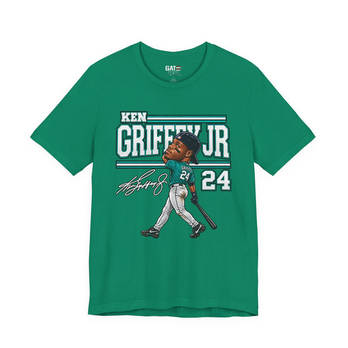 Ken Griffey Jr Big Head Shirt Seattle Mariners Baseball Graphic Tee #24