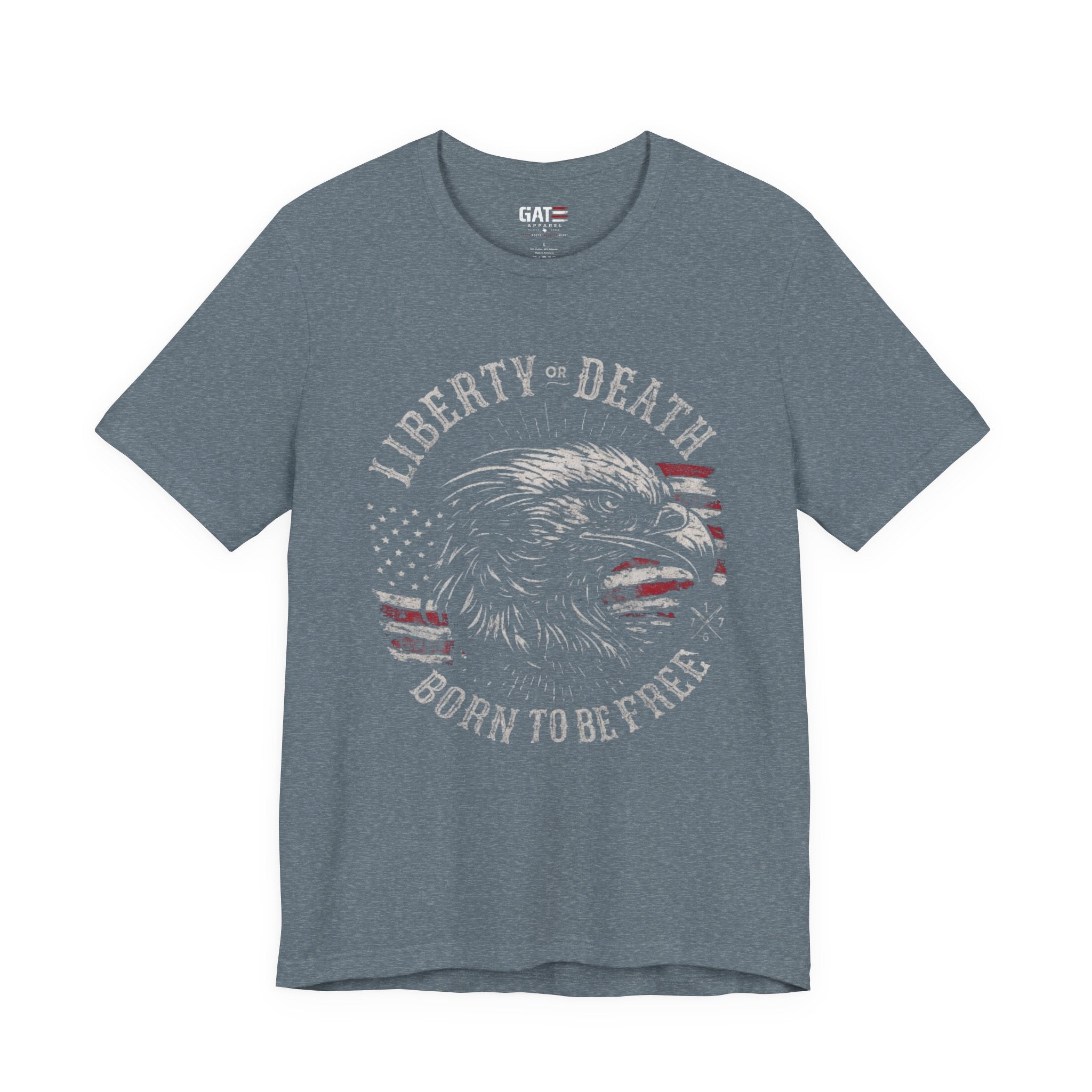Liberty or Death Shirt, Born to Be Free Patriotic Eagle Tee, 1776 American Flag Shirt, USA Freedom Graphic T-Shirt, Veteran Gift