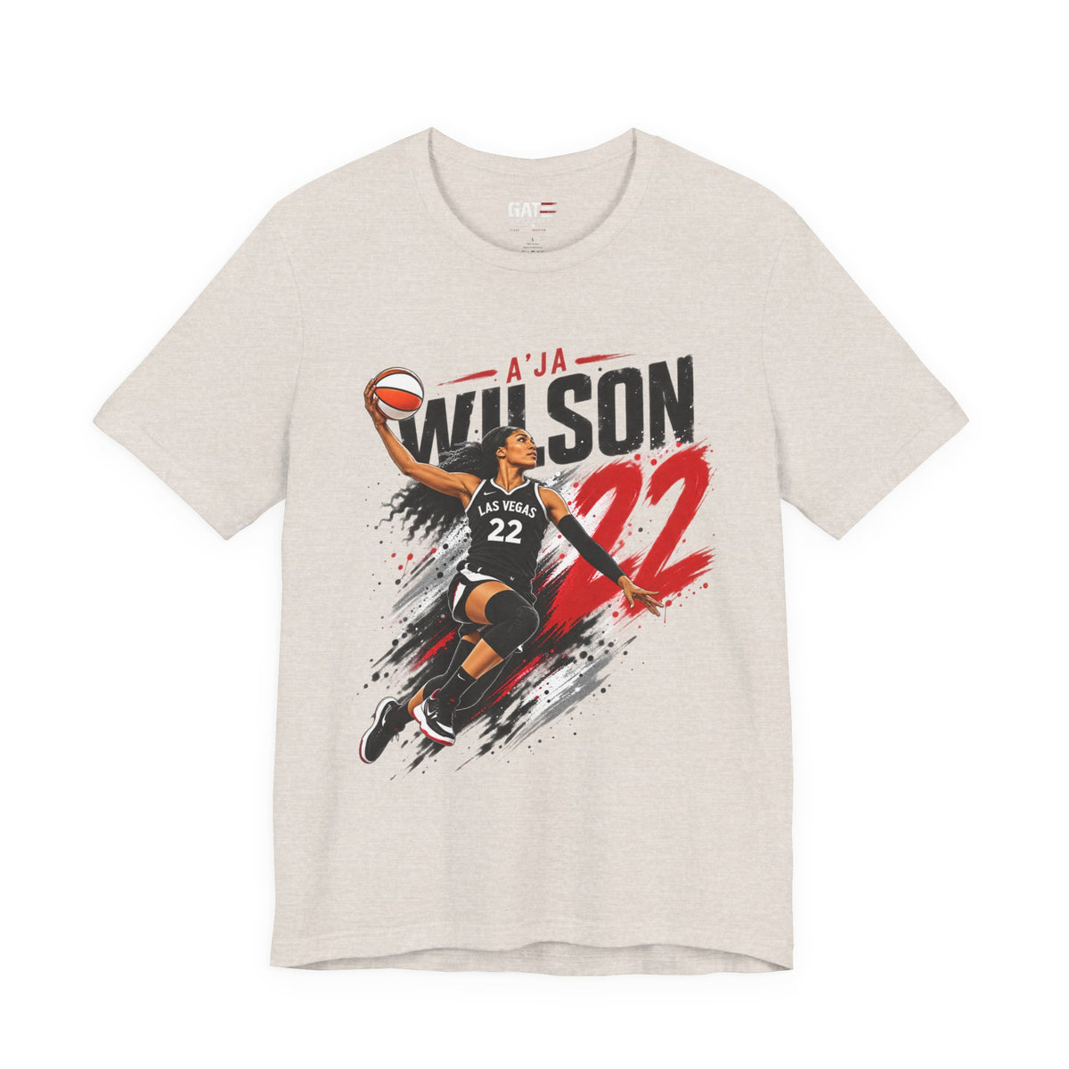 A'ja Wilson #22 Las Vegas Aces Shirt – WNBA Basketball Tee product mockup 9