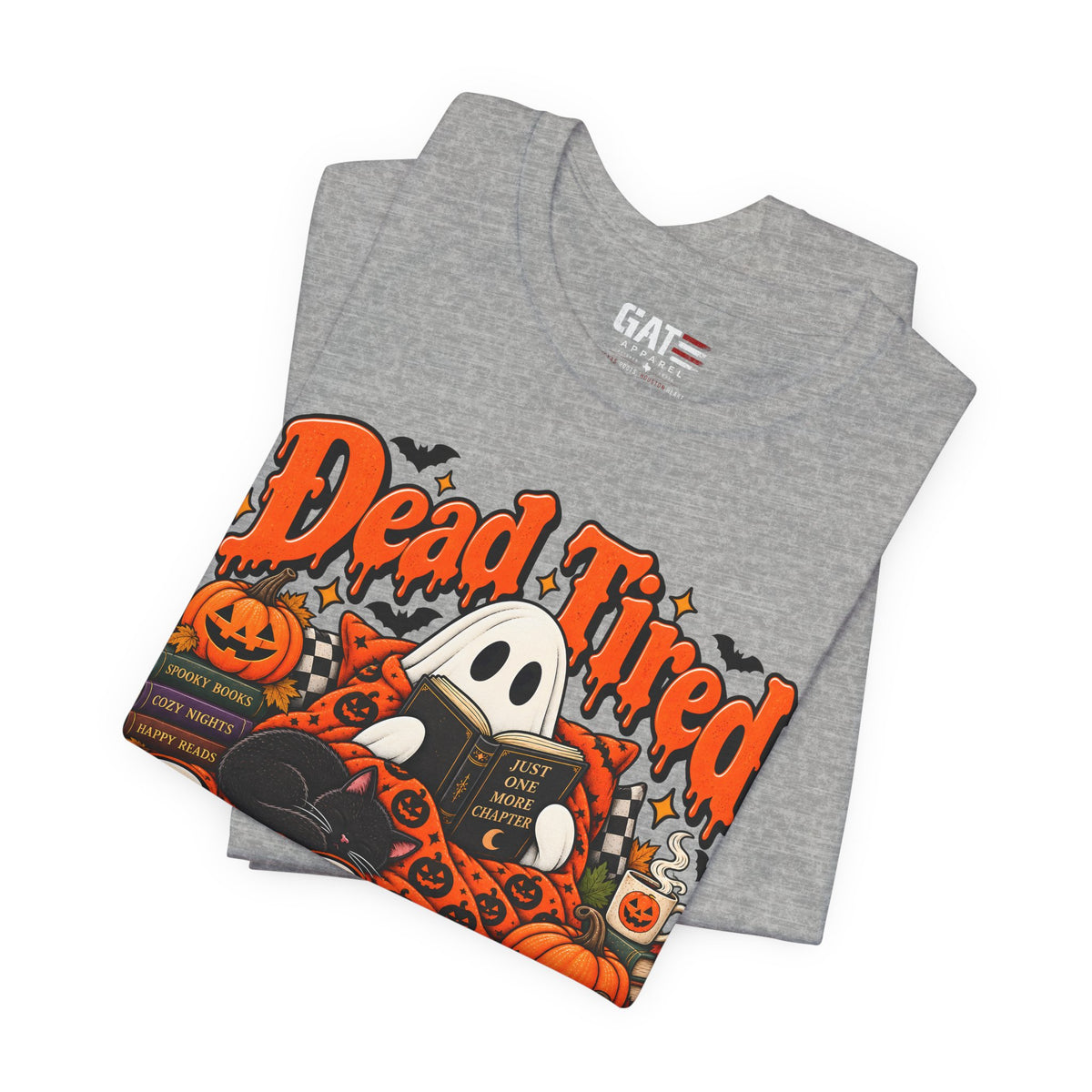 Dead Tired Still Reading Halloween Shirt | Book Lover Tee