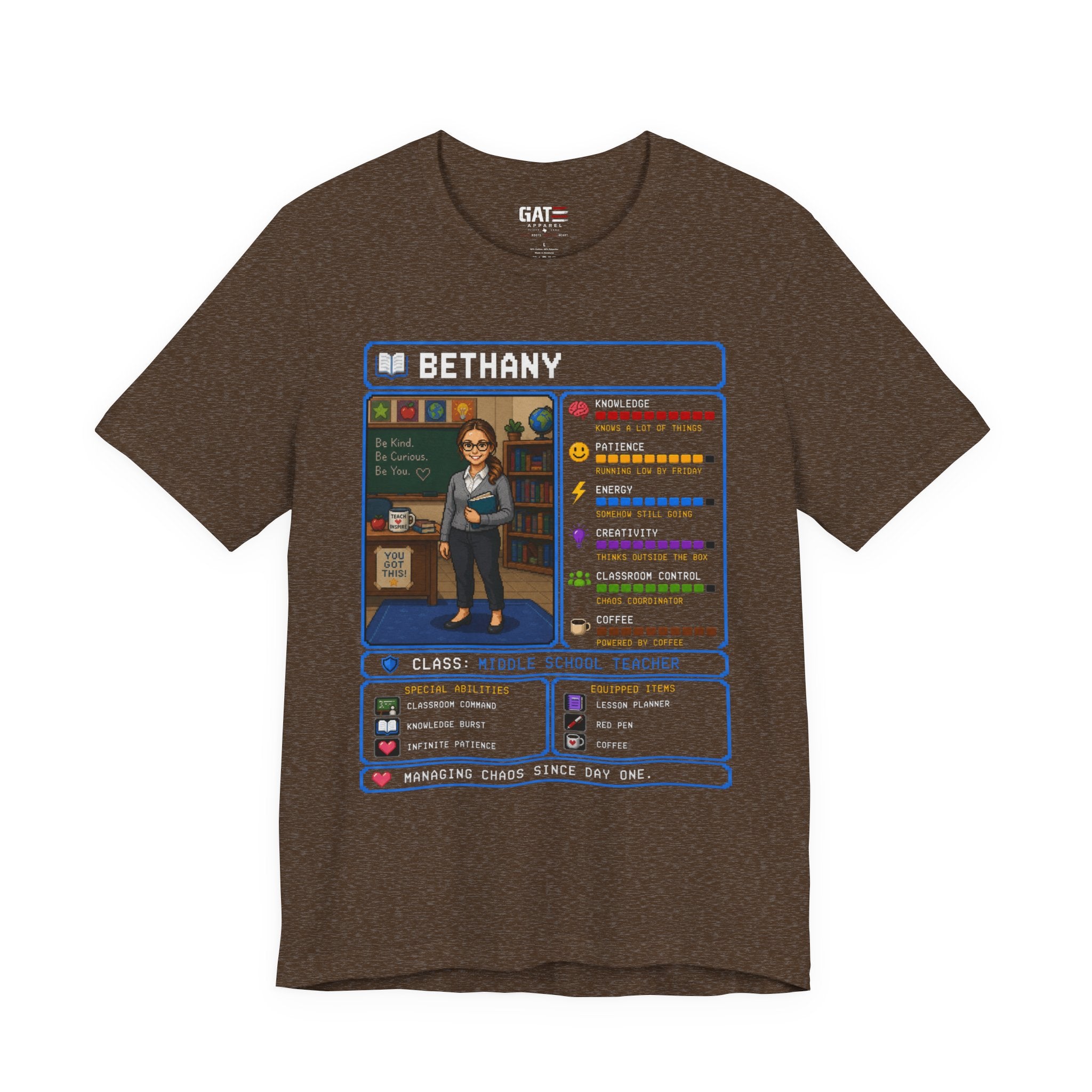 Custom Teacher RPG Character Shirt | Personalized Teacher Gift