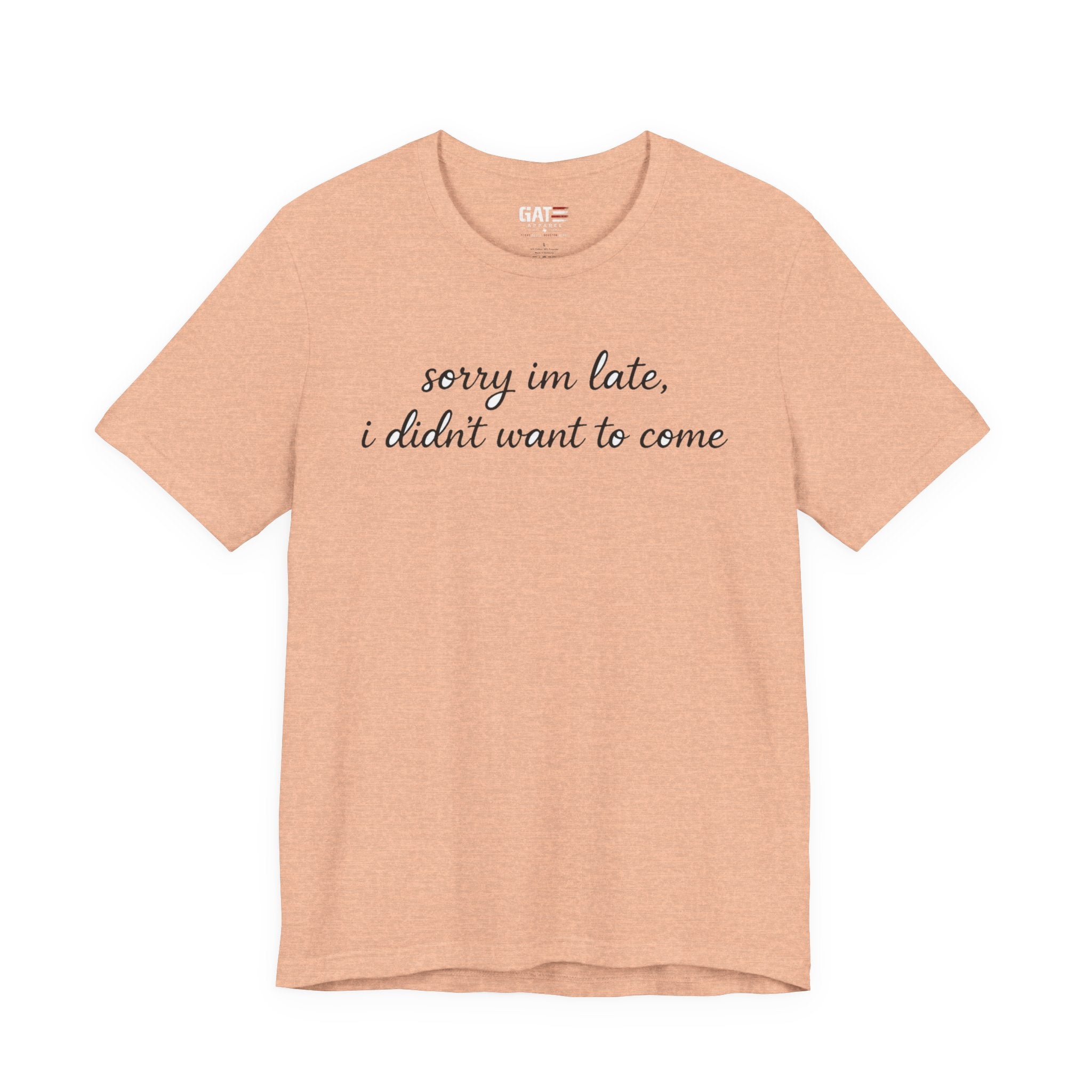 Sorry I'm Late I Didn't Want to Come Shirt, Funny Introvert Tee, Sarcastic Graphic Shirt, Minimalist Script Tee