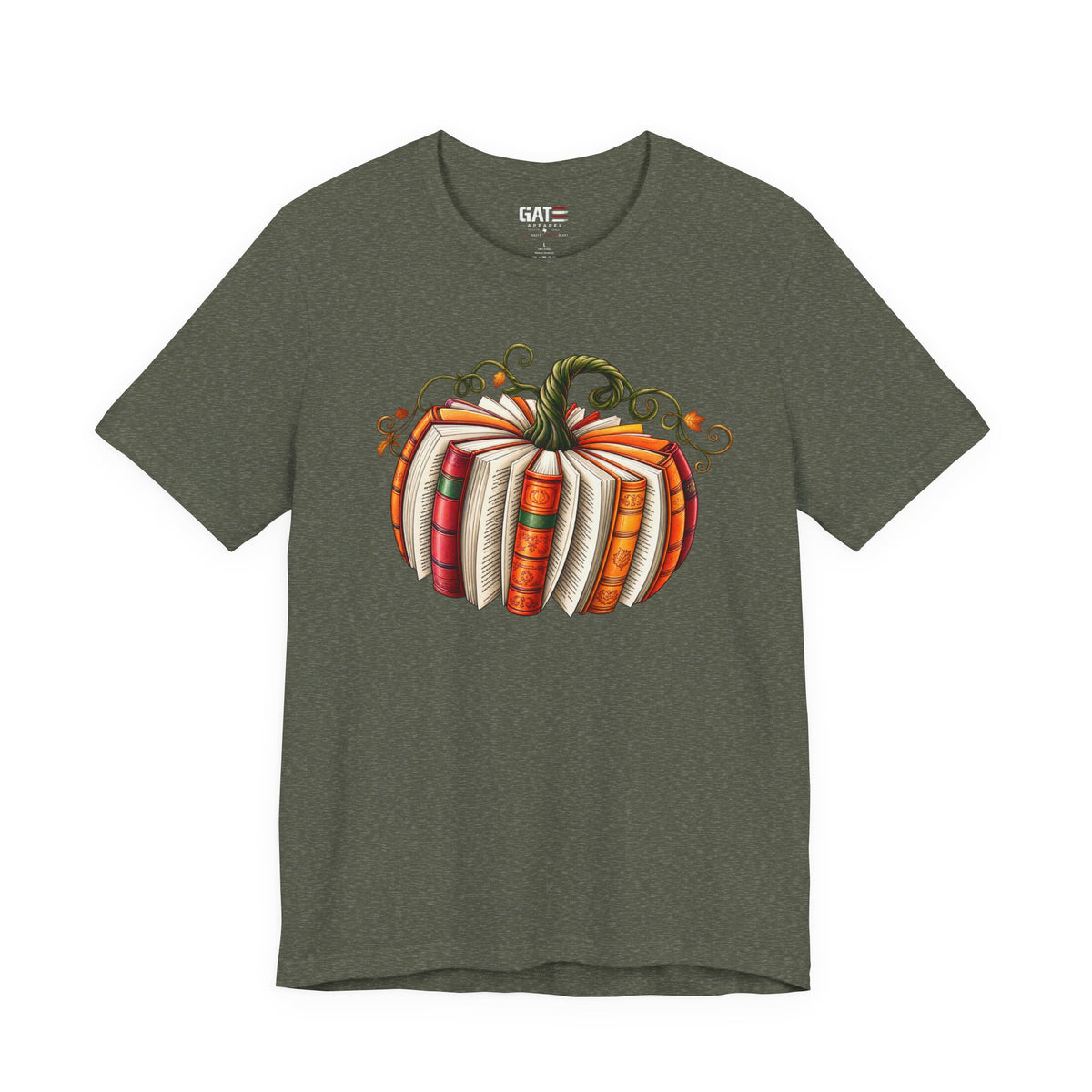 Fall Book Lover Shirt – Pumpkin Books Graphic Tee – product photo