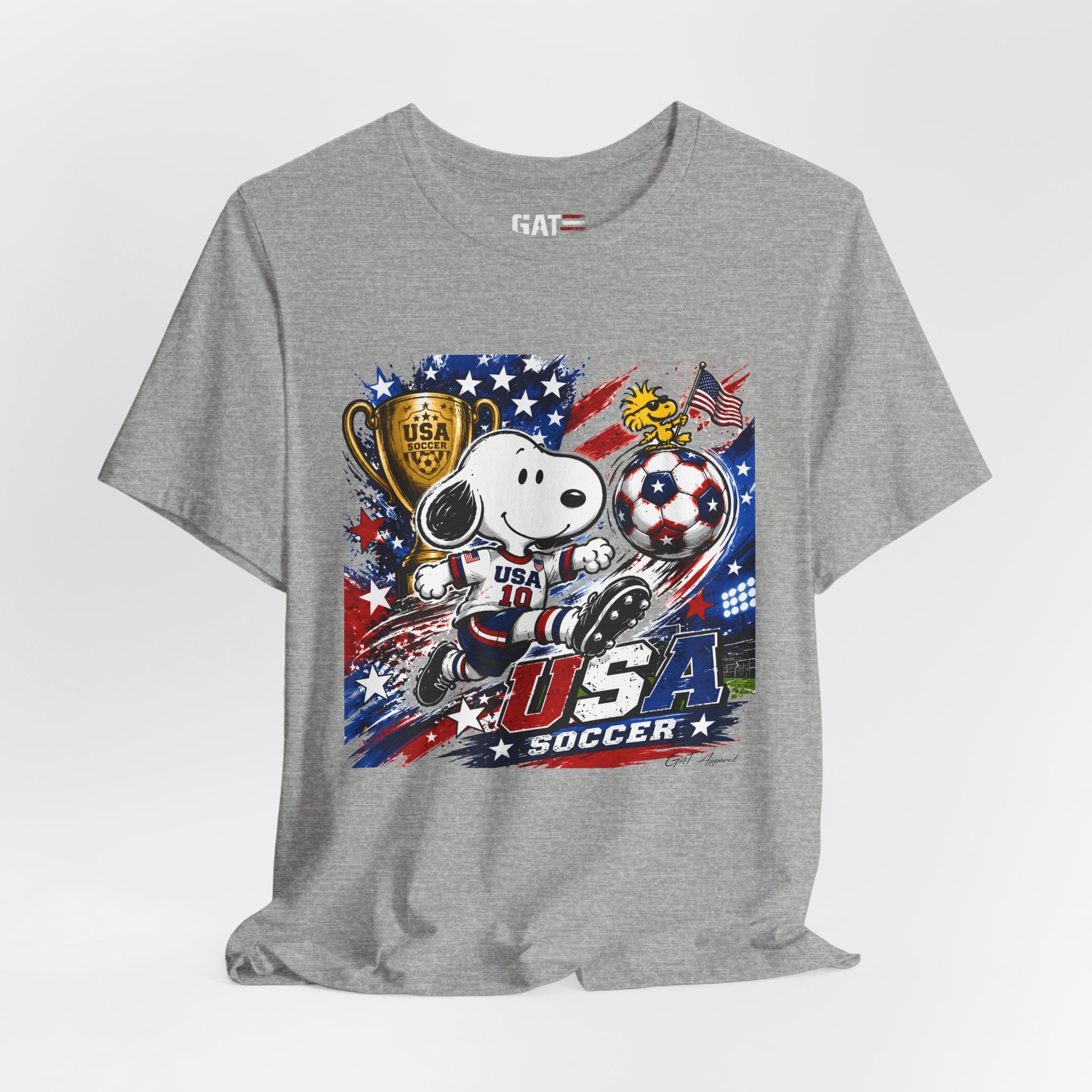 Snoopy USA Soccer Tee | Patriotic Soccer Graphic T-Shirt