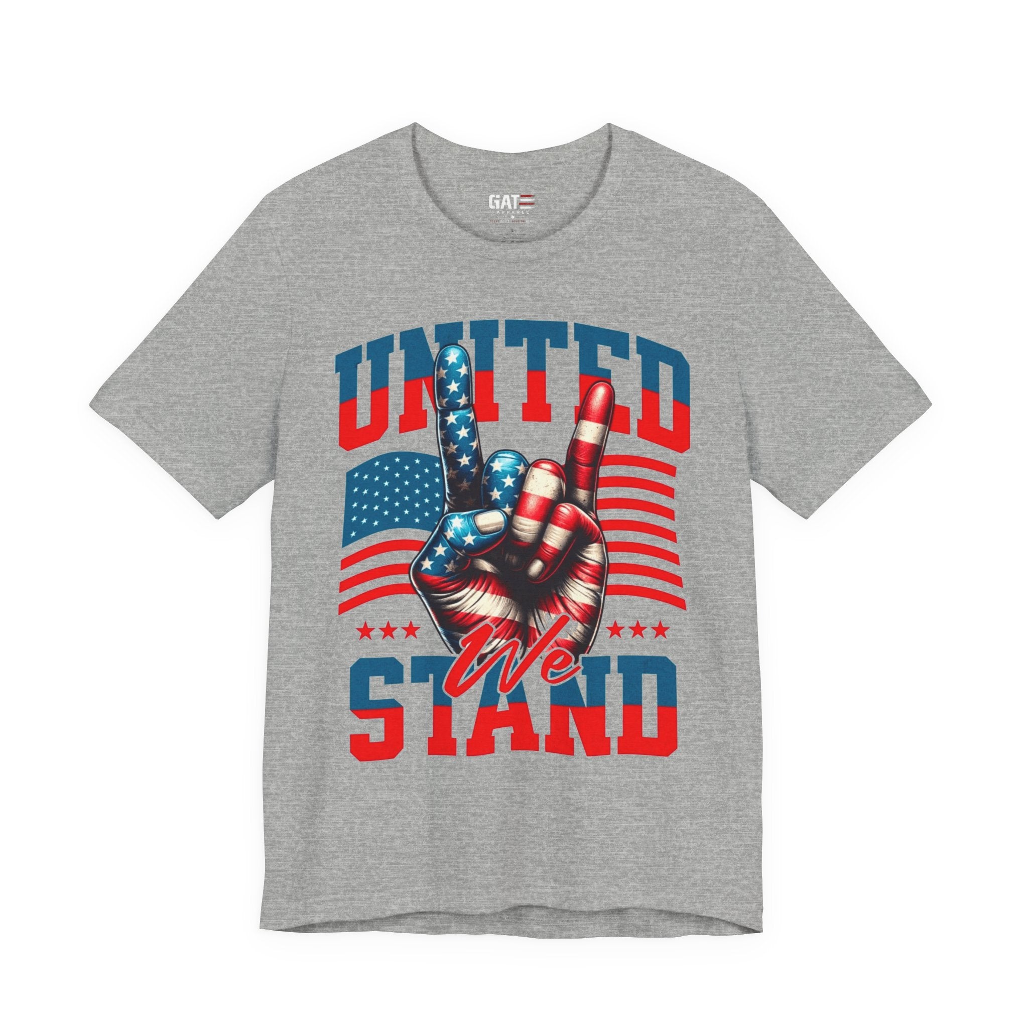 United We Stand T-Shirt — Patriotic American Flag Peace Hand Tee