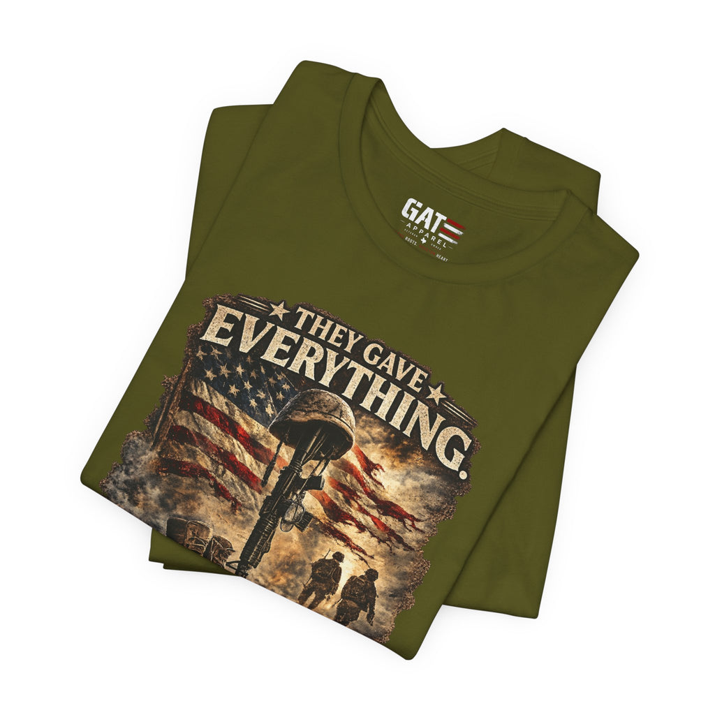 They Gave Everything Memorial T-Shirt — "Some Memories Never Come Home" Patriotic Veteran Tribute Tee