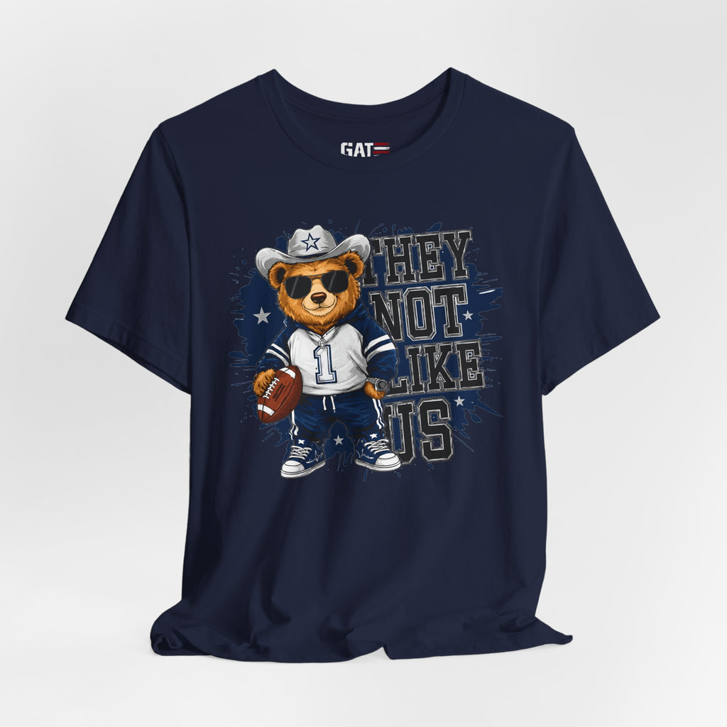 Custom Name and Number Shirt, Personalized Dallas Football Fan Tee, Blue and Silver Jersey Style Back Design