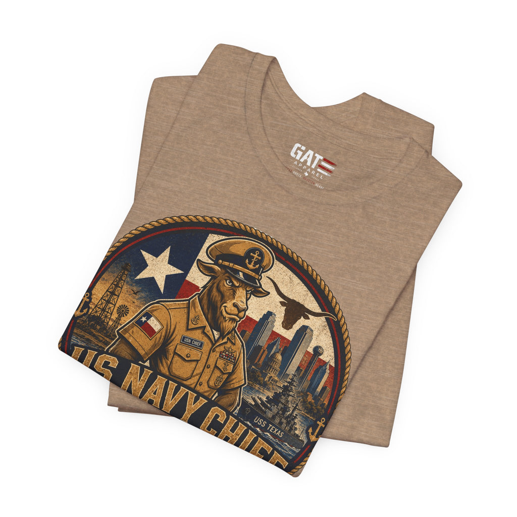 US Navy Chief Heritage Day Texas Shirt, Navy Chief Goat Shirt, Chief Petty Officer Gift, Military Pride Tee, Navy Veteran