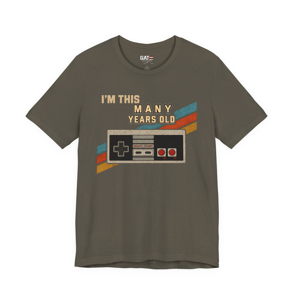 Retro Gaming Birthday Shirt, Gamer Gift for Men, I'm This Many Years Old Tee, 80s 90s Video Game Shirt, Classic Gamer Gift