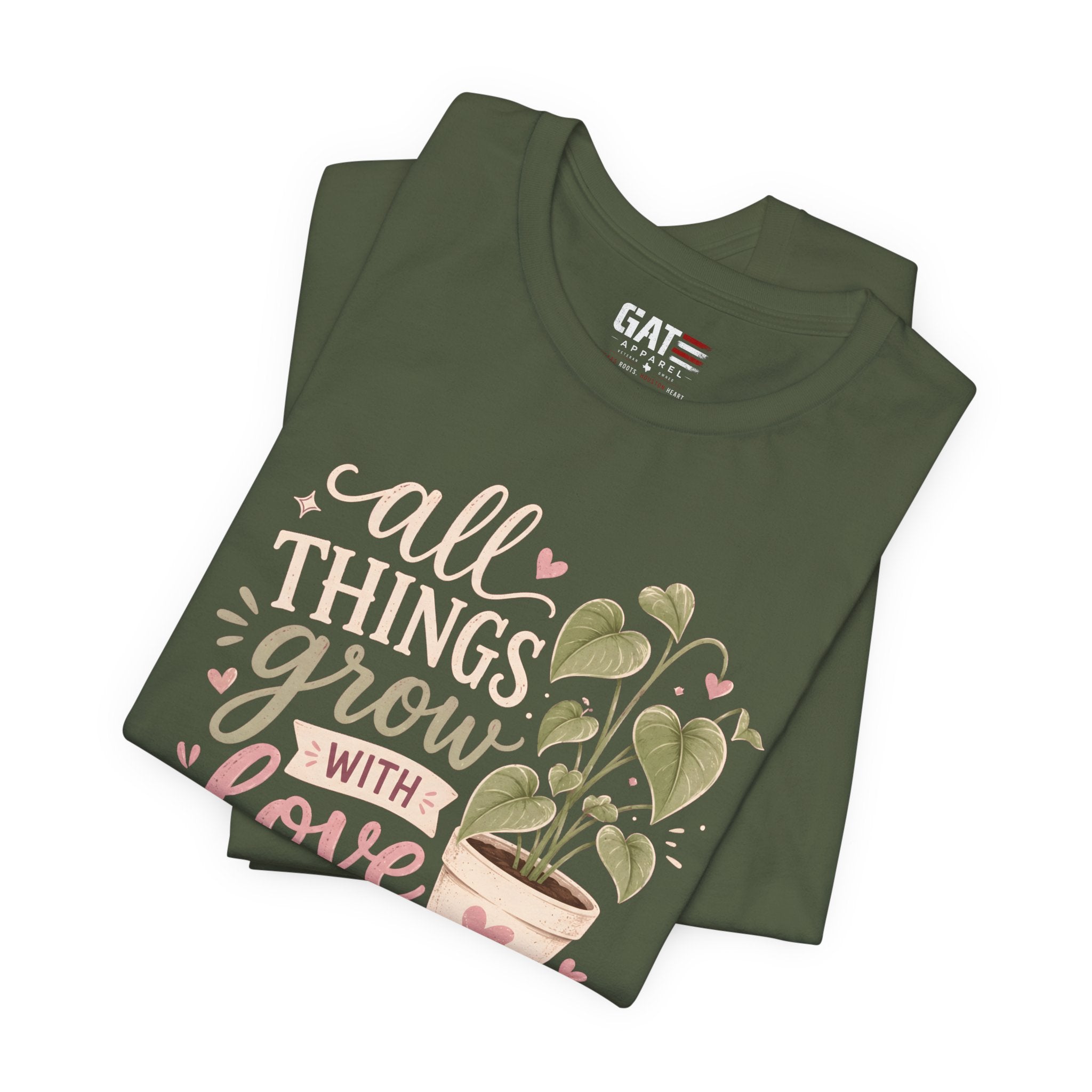 Plant Lover Shirt, All Things Grow With Love Shirt, Gardening Shirt, Botanical Tee, Plant Mom Gift, Flower Lover