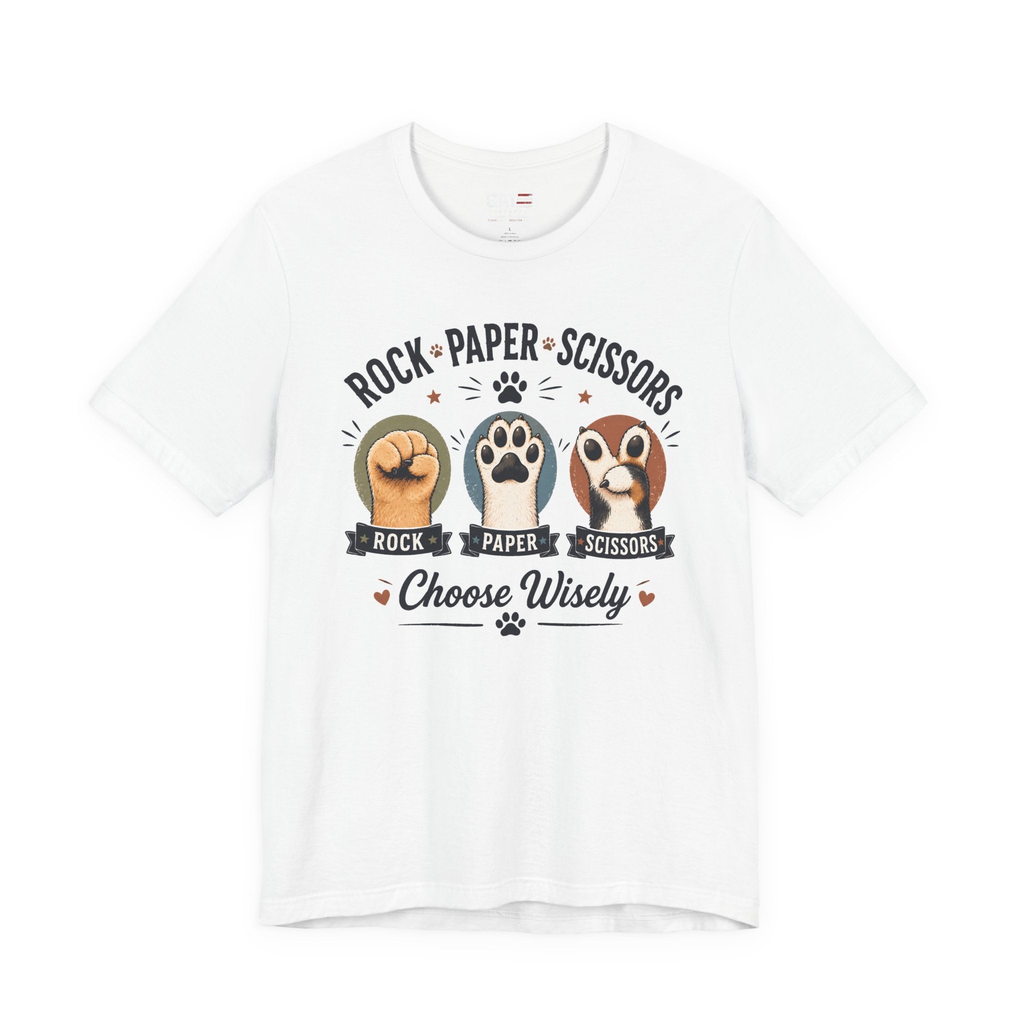 Rock Paper Scissors Cat Shirt, Funny Cat Lover Tee, Cat Paw Graphic Shirt, Cute Pet Mom Gift, Choose Wisely Cat Tee, Cat Dad Shirt