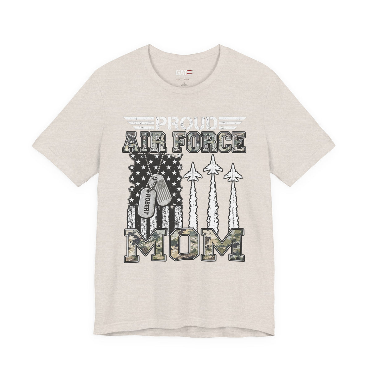 Air Force – Personalized Mom/Dad T-Shirt | Custom Name Dog Tag Tee
