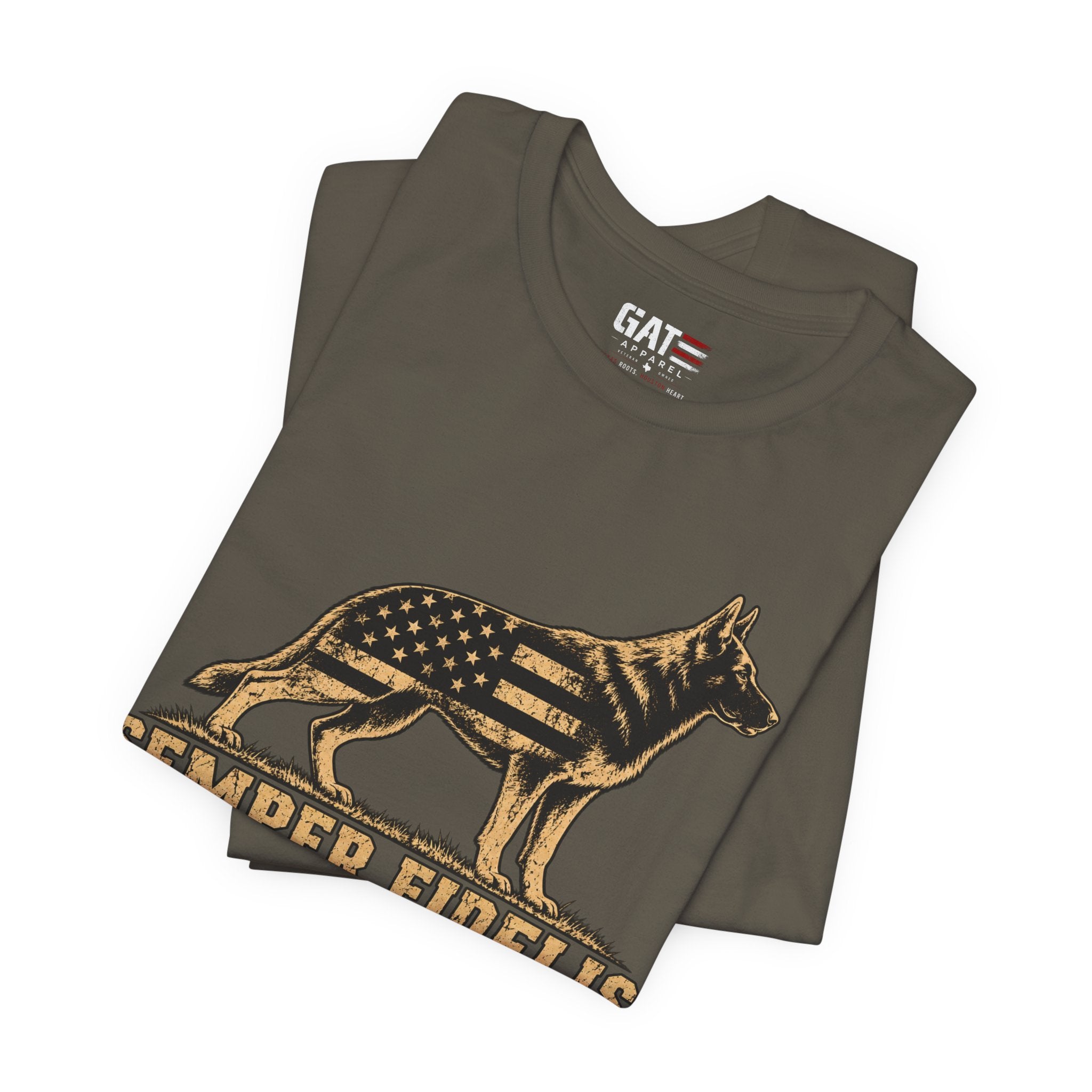 Semper Fidelis German Shepherd T-Shirt — Patriotic Military K9 Tee