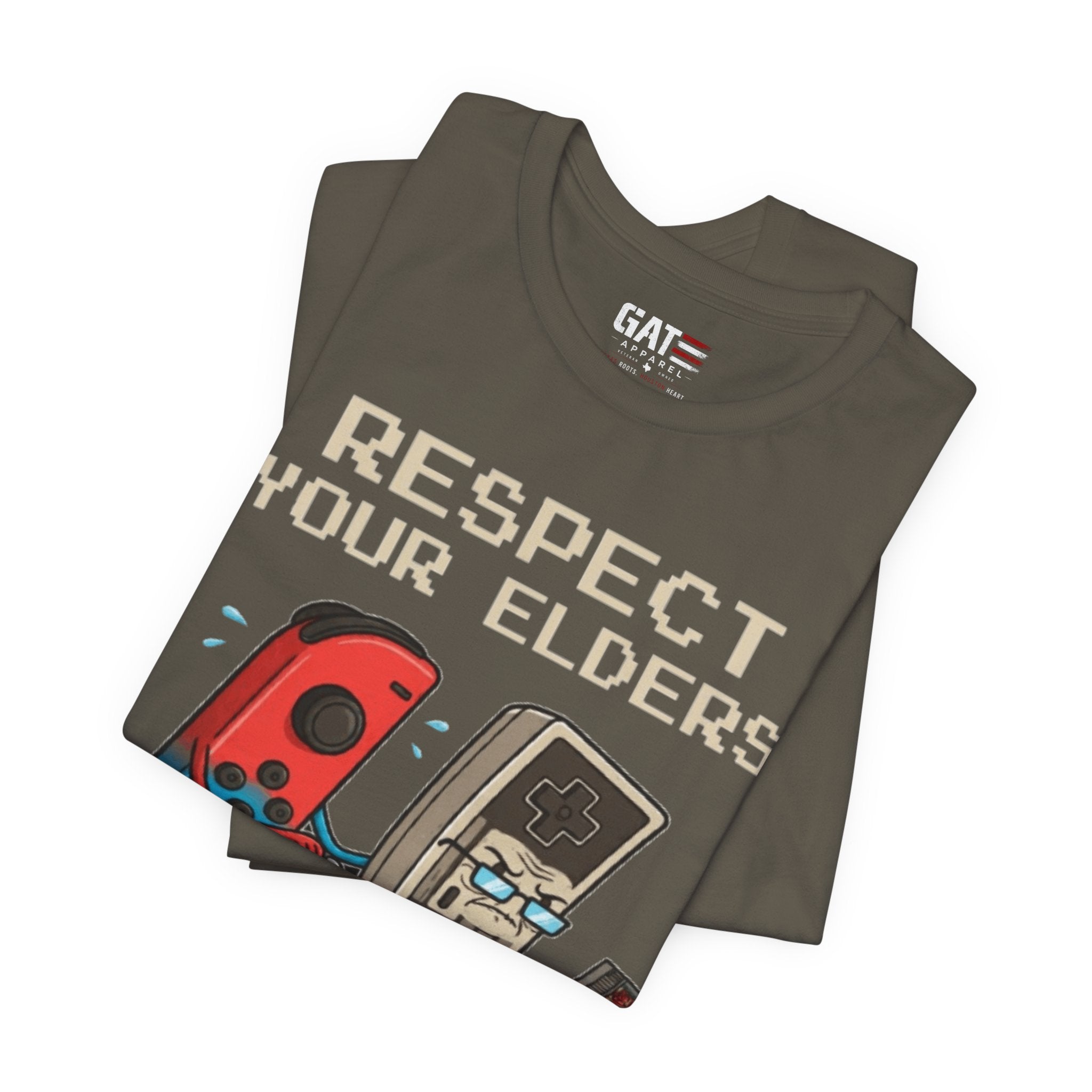 Respect Your Elders Tee — Retro Game Controller Graphic T-Shirt