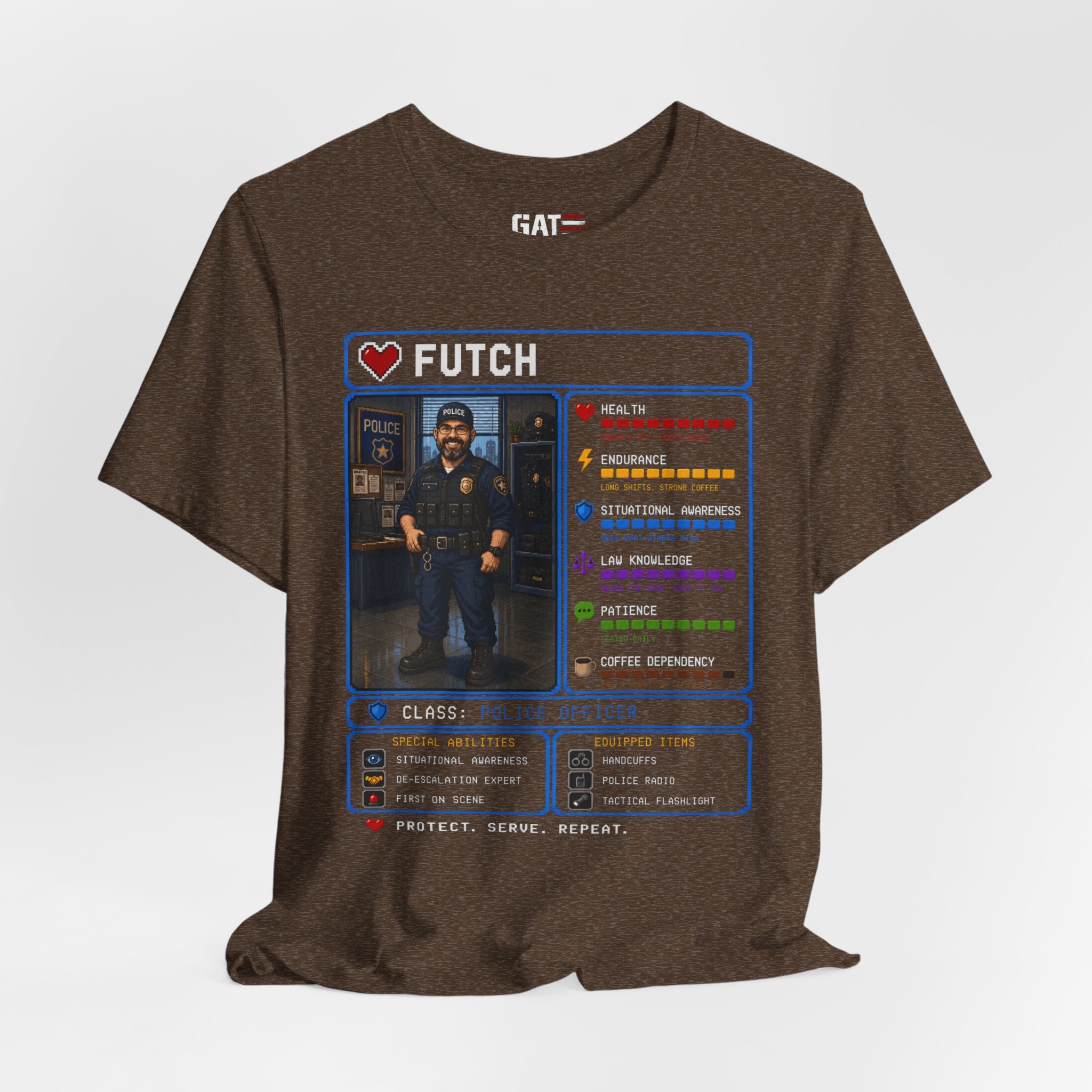 Custom Police Officer RPG Character Shirt | Personalized Law Enforcement Gift