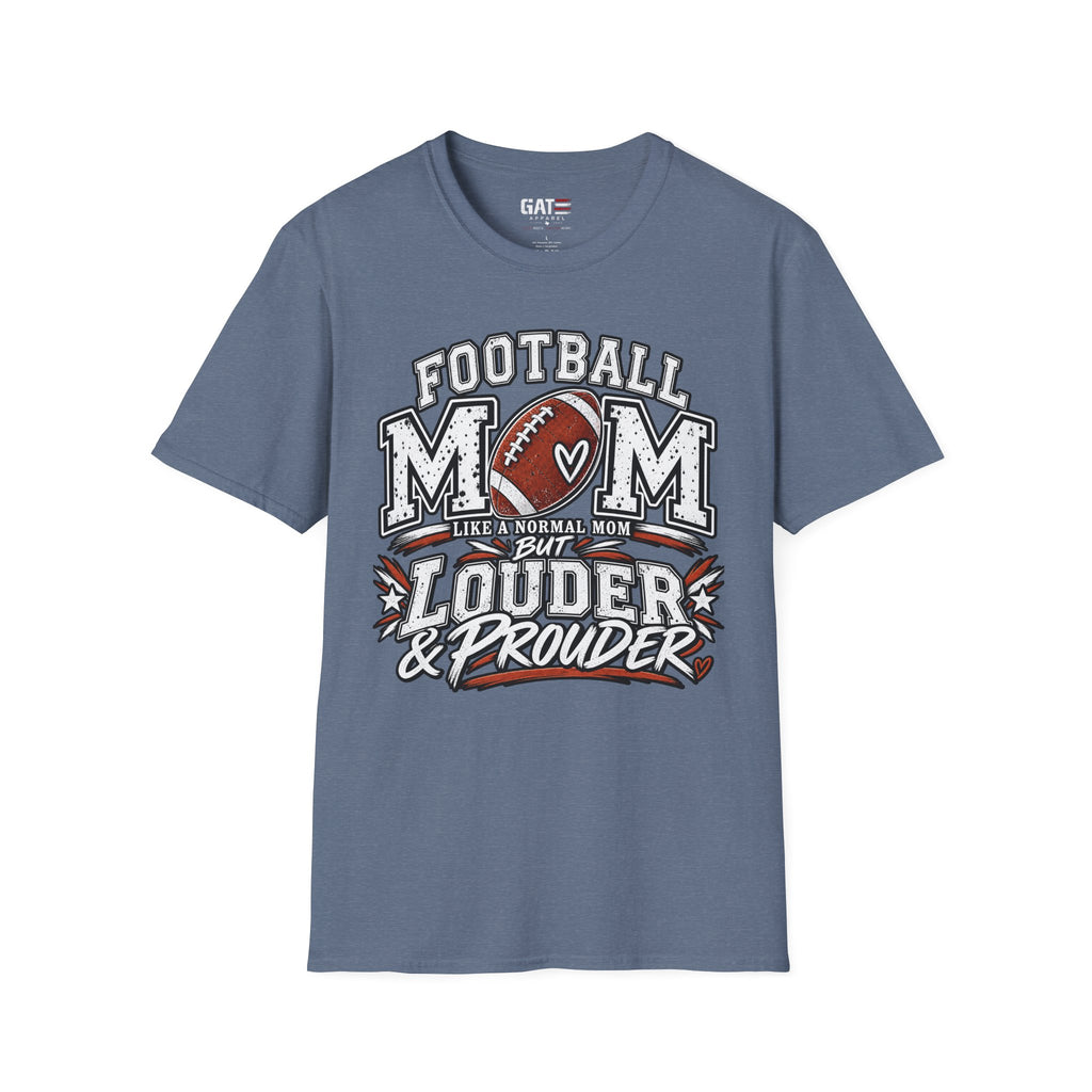 Football Mom Gildan Soft Style T-Shirt — Loud & Proud Vintage Football Mom Tee
