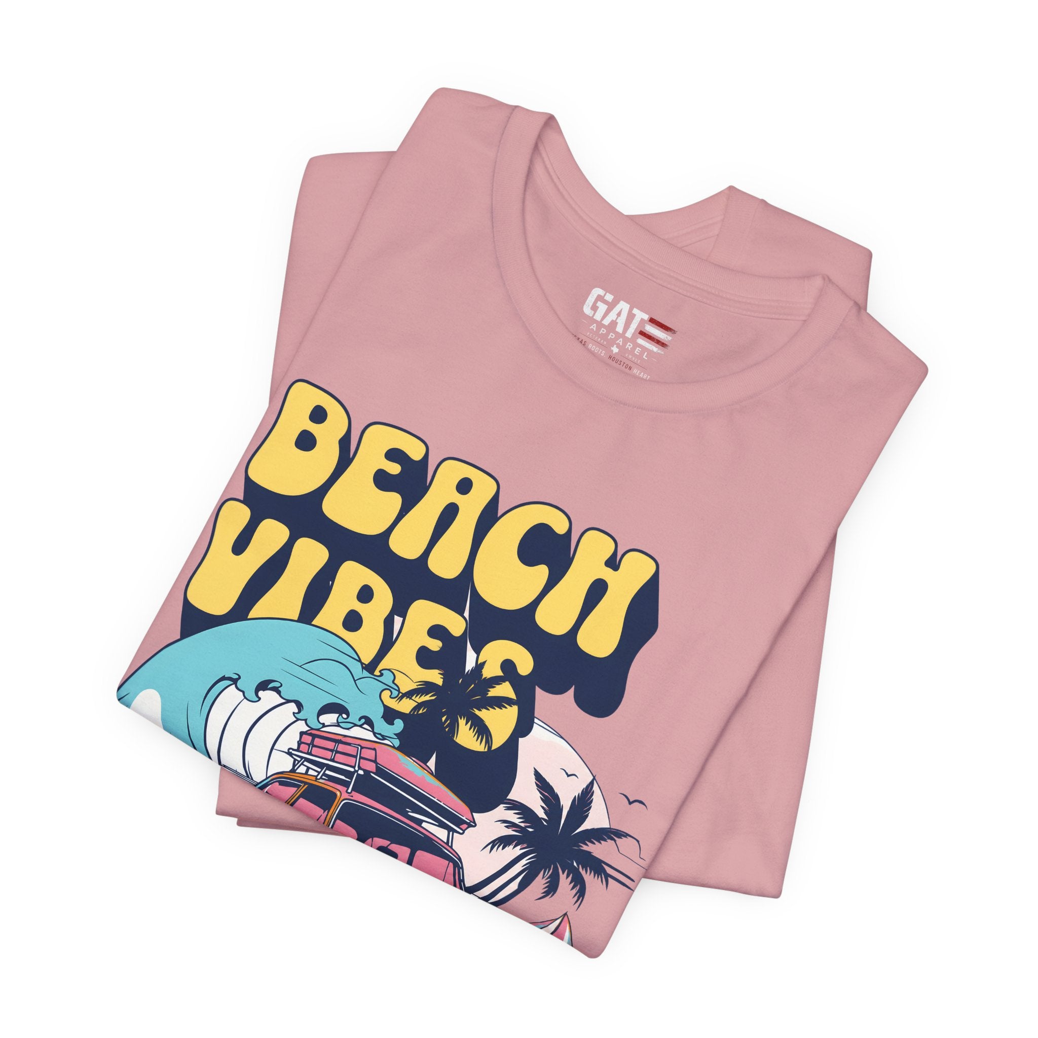 Beach Vibes Shirt, Retro Beach Tee, Vintage Summer Shirt, Coastal Vacation T Shirt, Surf Car Graphic Tee, Groovy Beach Lover Gift