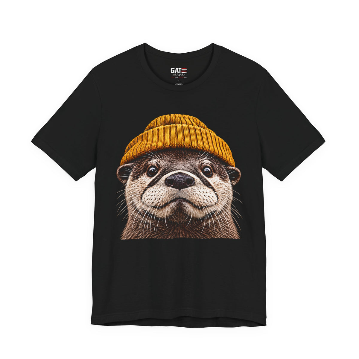 Cute Otter Wearing Beanie Wildlife Graphic T-Shirt - product image 3
