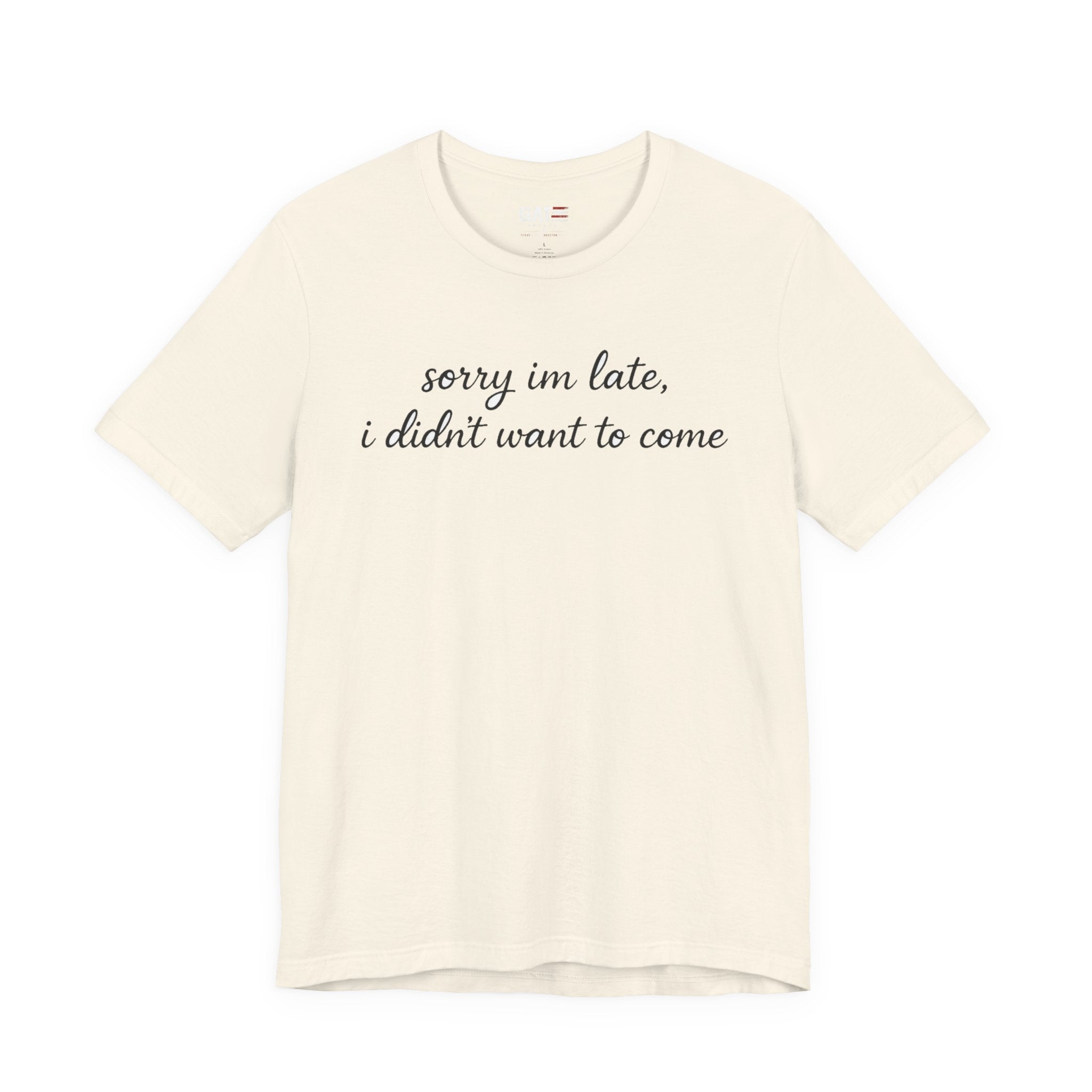 Sorry I'm Late I Didn't Want to Come Shirt, Funny Introvert Tee, Sarcastic Graphic Shirt, Minimalist Script Tee
