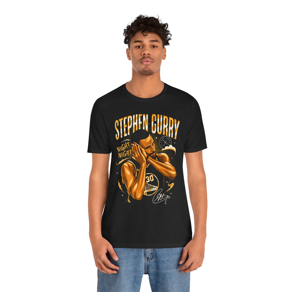 Steph Curry|Warriors Basketball Night Graphic Tee — "Night Night" Illustration