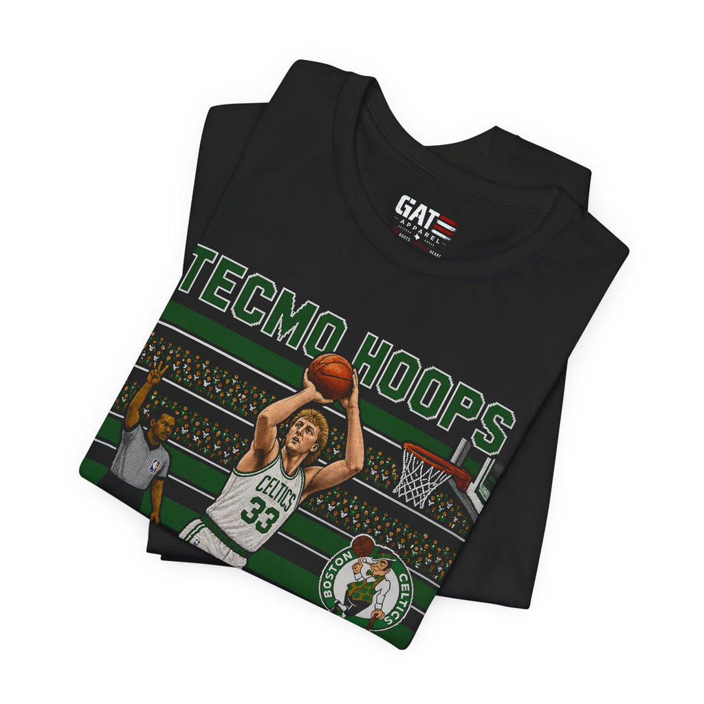 Tecmo Hoops Larry Bird Celtics T-Shirt | Retro Video Game Basketball Tee