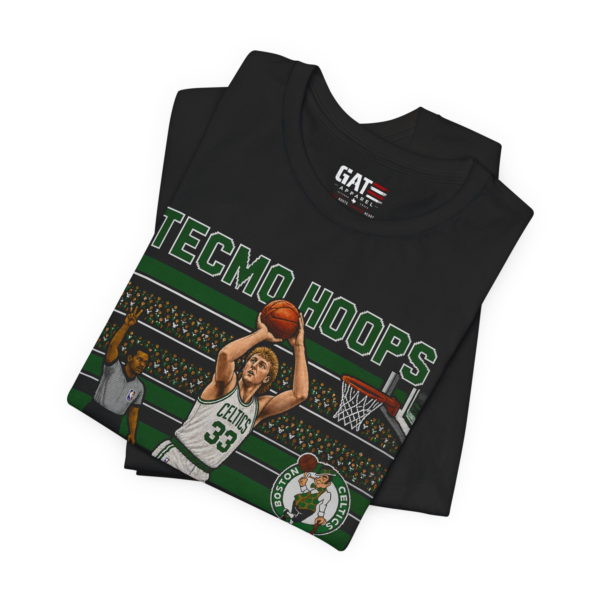 Tecmo Hoops Larry Bird Celtics T-Shirt | Retro Video Game Basketball Tee