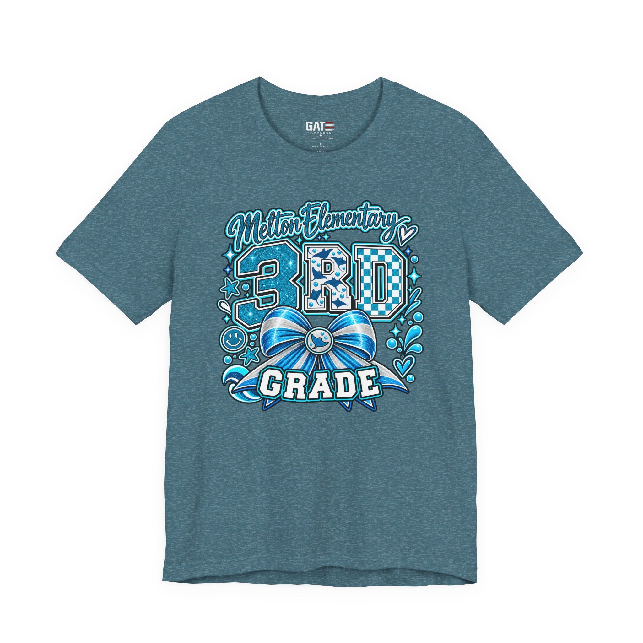 Melton 3rd Grade School T‑Shirt — Bow Design