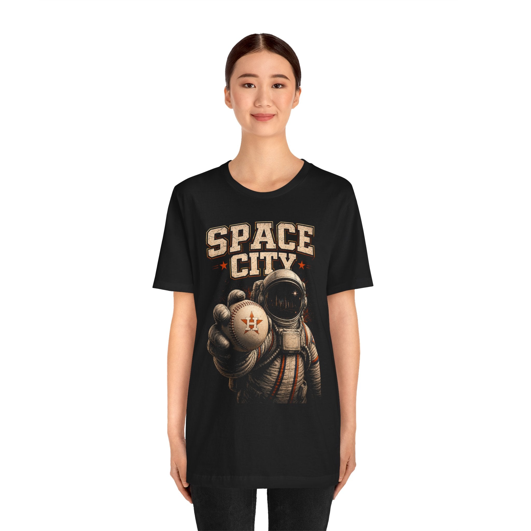 Houston Astros Space City Astronaut T-Shirt — Vintage Space Baseball Tee