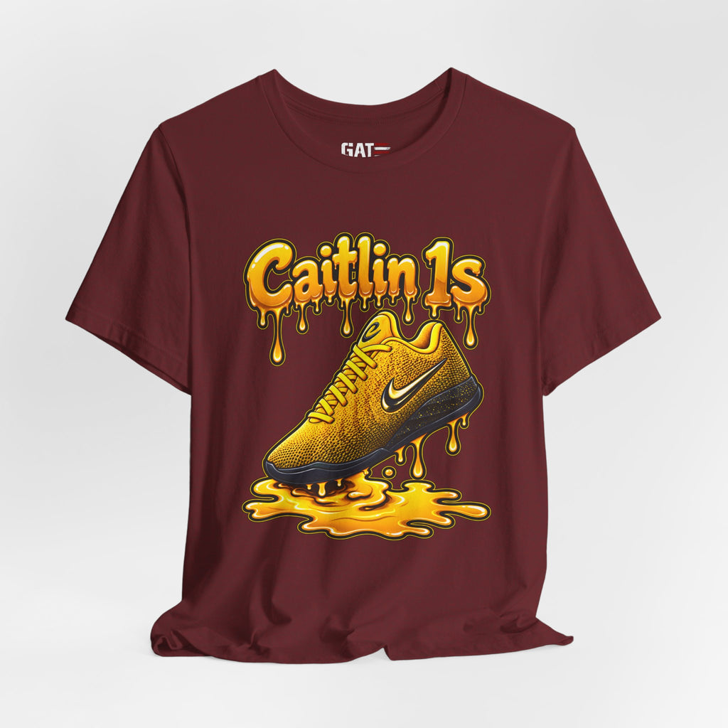 Caitlin Clark Caitlin 1s Iowa Yellow Paint Sneaker Shirt