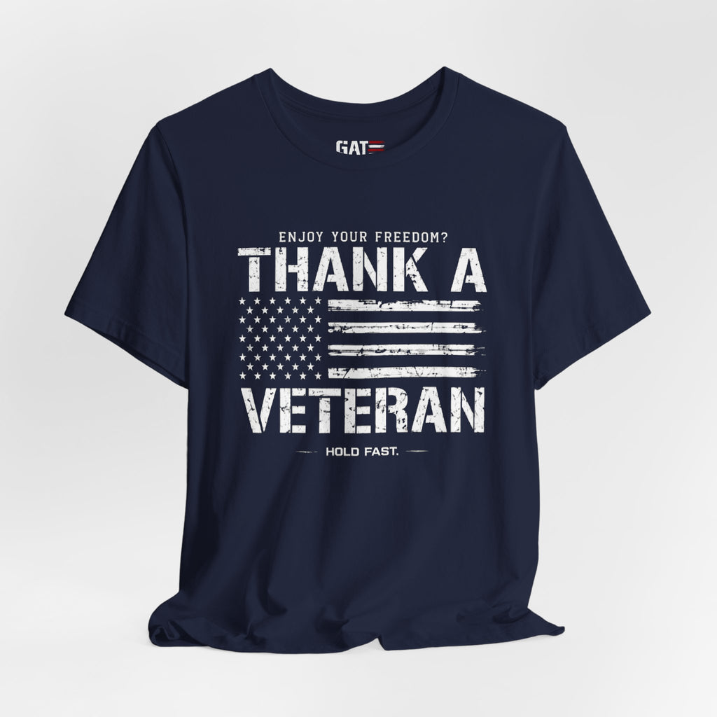 Veteran Shirt Enjoy Your Freedom Thank A Veteran Tee Patriotic American Flag Shirt Military Appreciation Gift for Men and Women