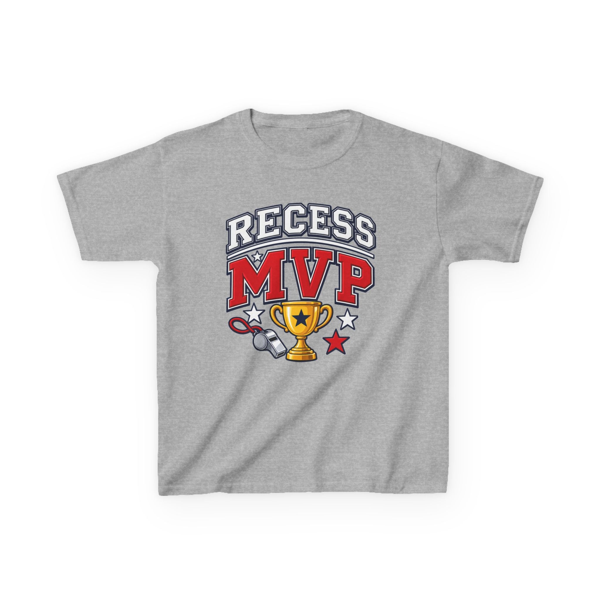 Recess MVP Kids T‑Shirt — Trophy & Whistle Playground Shirt for Boys & Girls