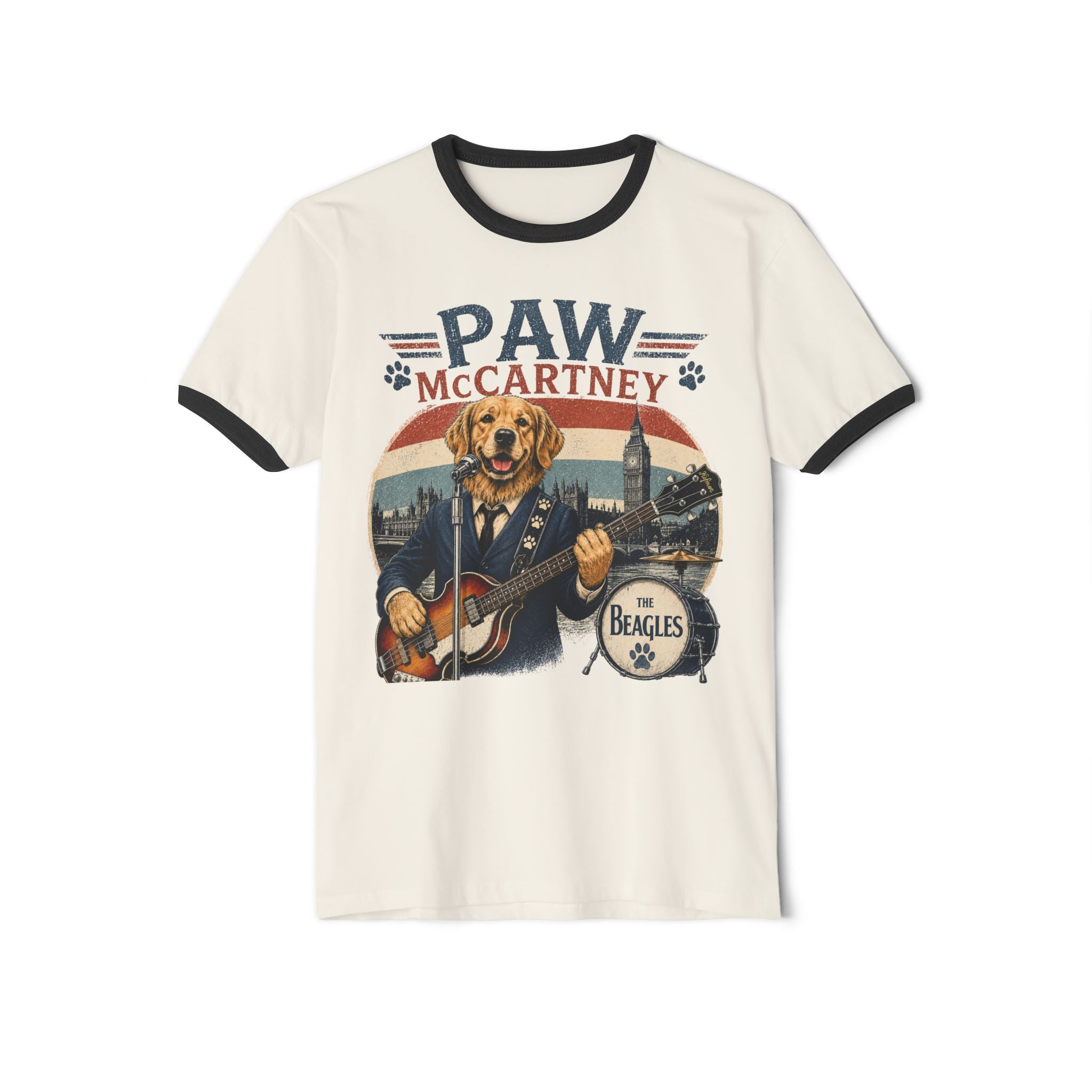 Paw McCartney Beagle Band Ringer T-Shirt