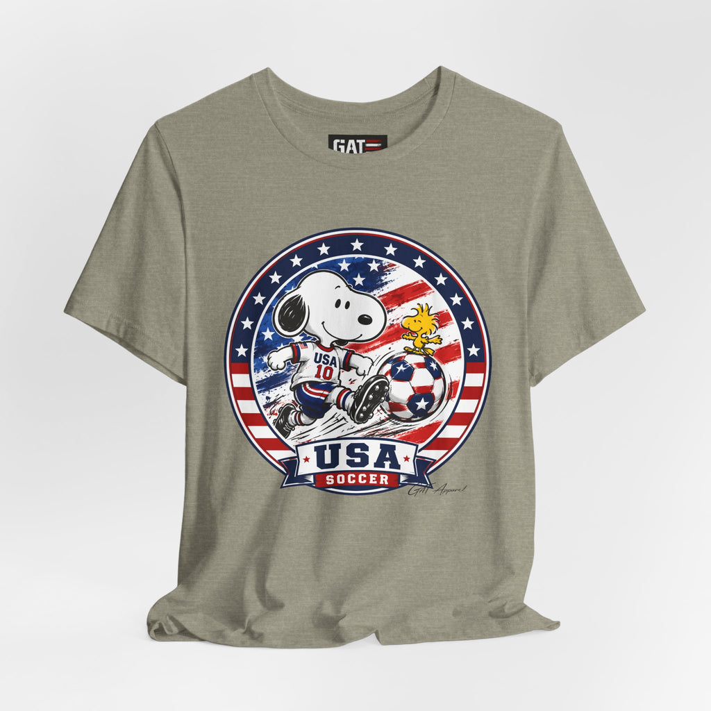 USA Soccer Snoopy Shirt  Patriotic USA Soccer Tee American Flag Design, World Cup, Soccer Fan
