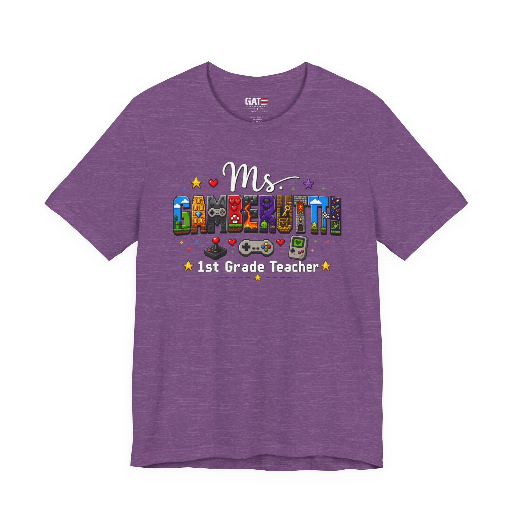 CustomTeacher Gaming T-Shirt Block Letters