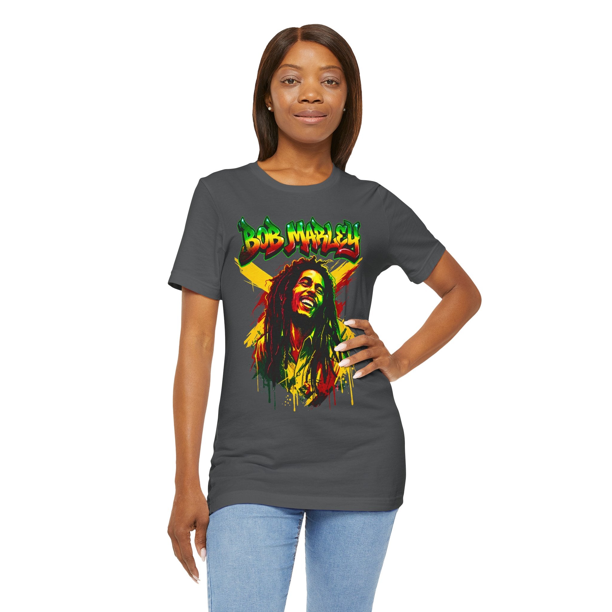 Reggae Legend Portrait Tee — Rasta Colors Music Graphic Shirt